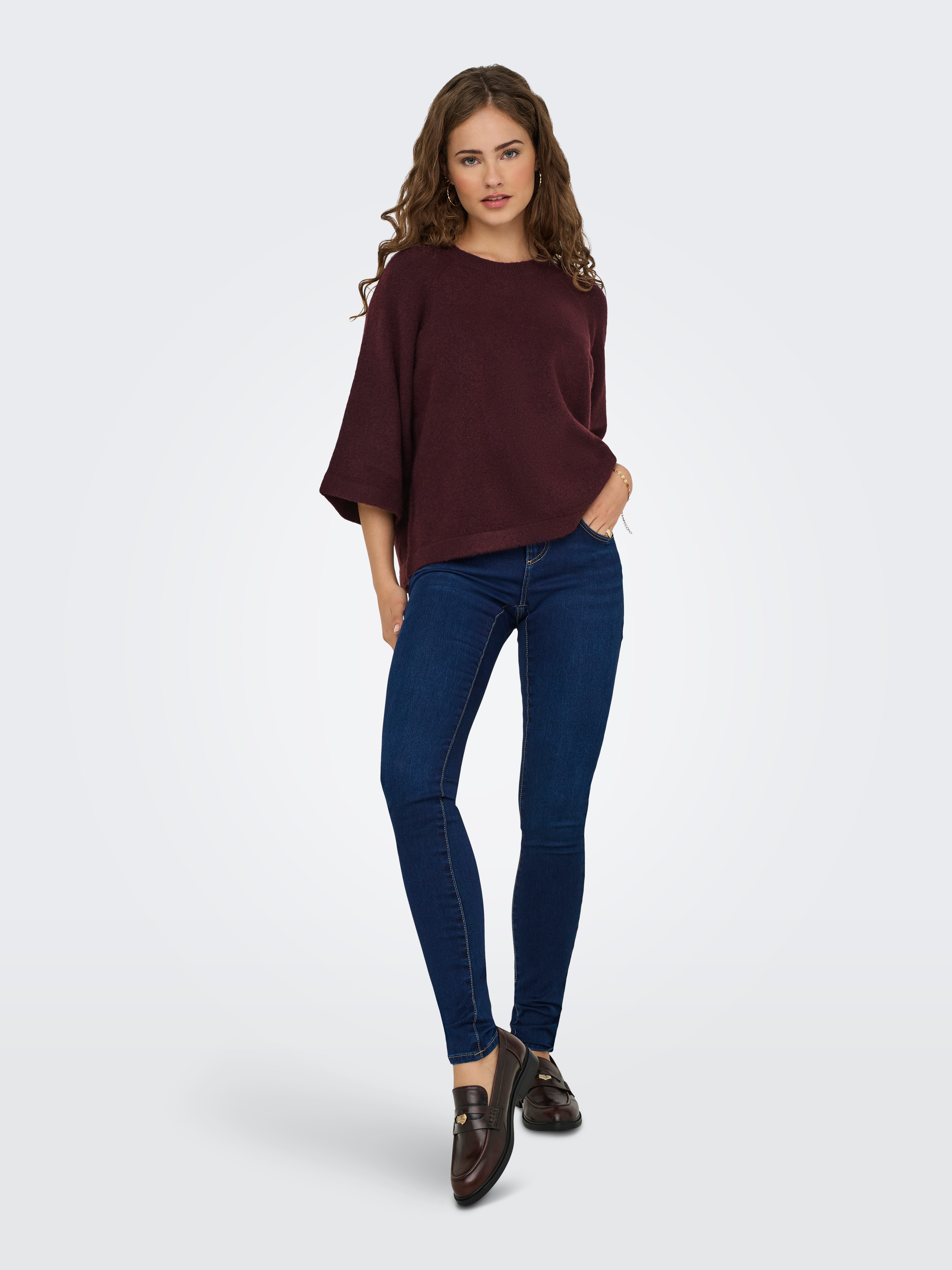 Only Gebreide trui ONLSIMONI 3/4 PULLOVER KNT NOOS