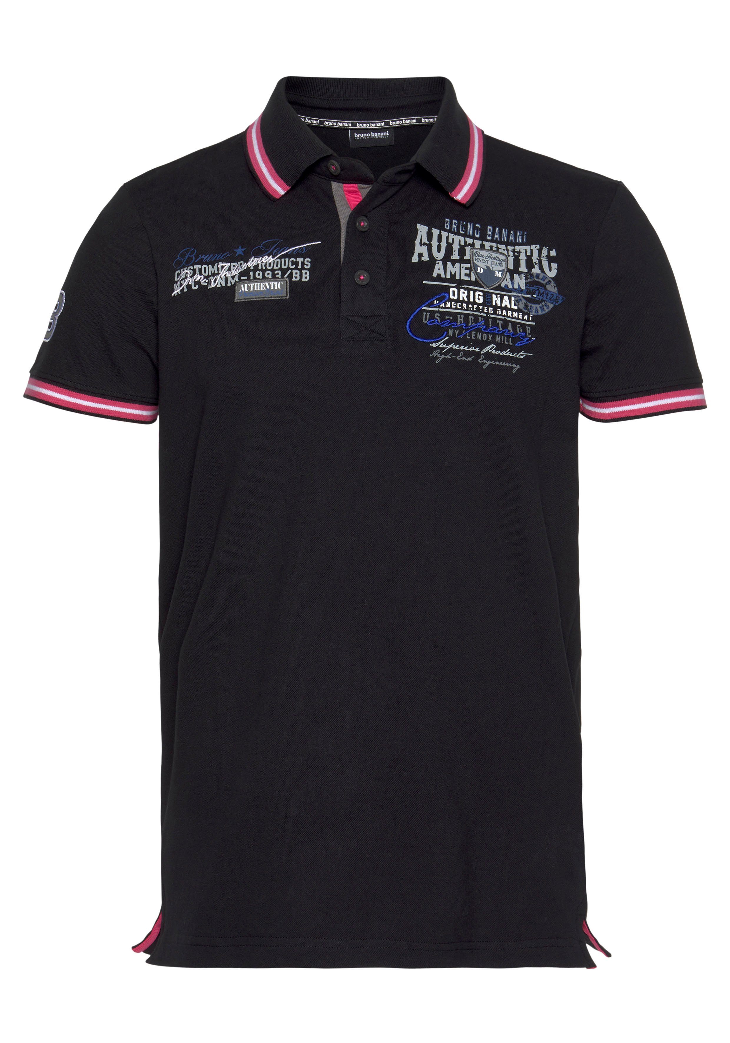 Bruno Banani Poloshirt Korte mouwen, lichaamsnauwkeurige pasvorm, van katoenmix