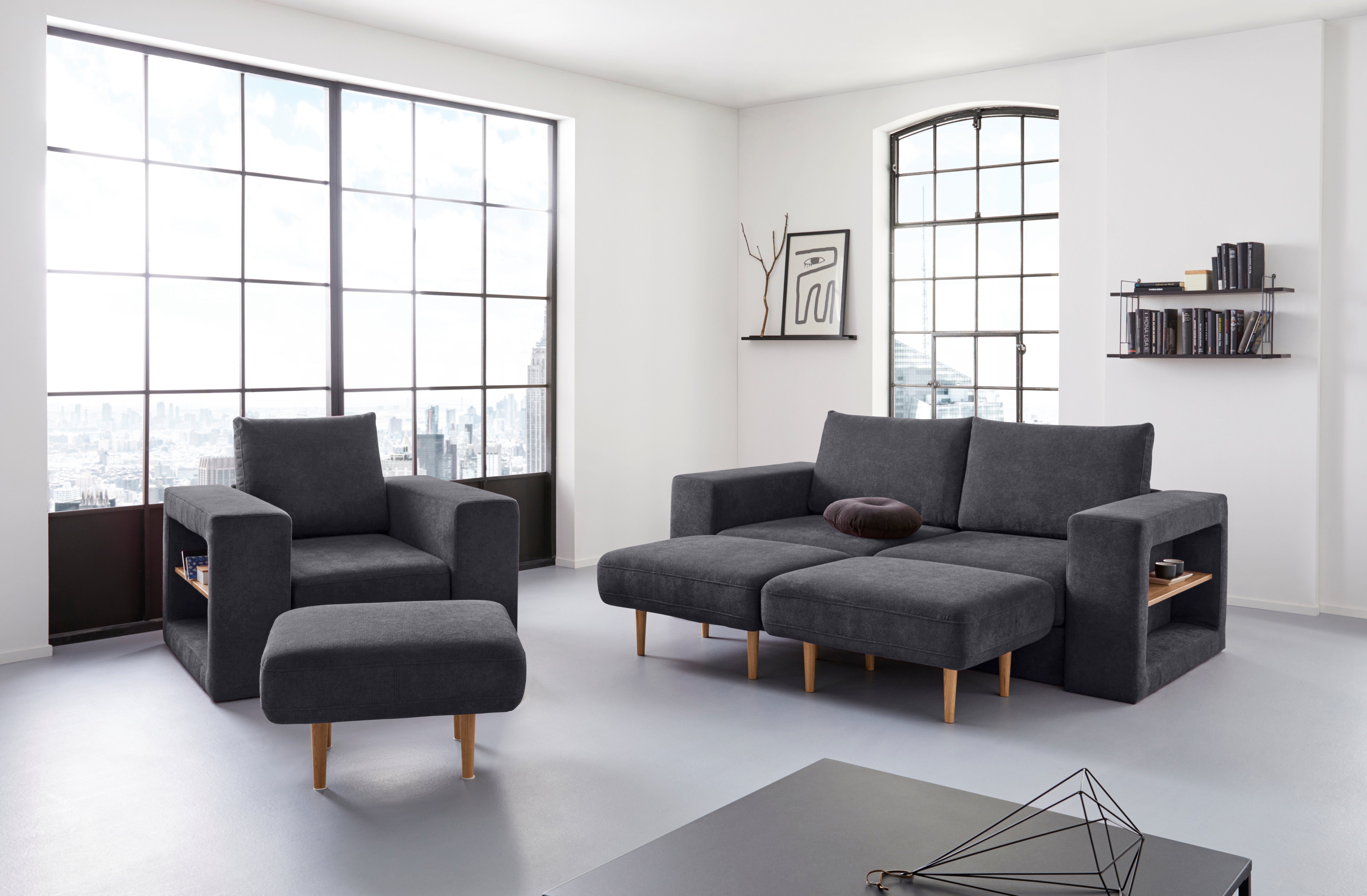 LOOKS BY WOLFGANG JOOP Fauteuil Looksvb Aan te passen fauteuil: fauteuil wordt fauteuil met 1 hocker, kastfunctie