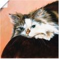 artland artprint kattenportret in vele afmetingen  productsoorten -artprint op linnen, poster, muursticker - wandfolie ook geschikt voor de badkamer (1 stuk) bruin