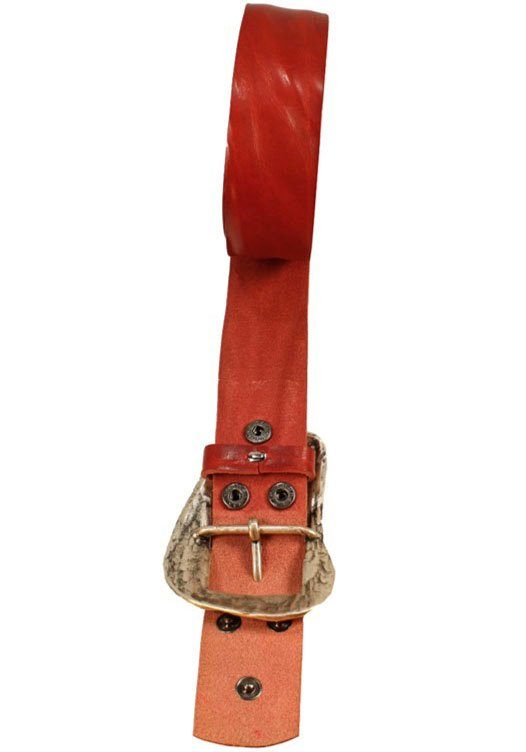 RETTUNGSRING by showroom 019° Leren riem met verwisselbare sluiting "doornsluiting schelp"