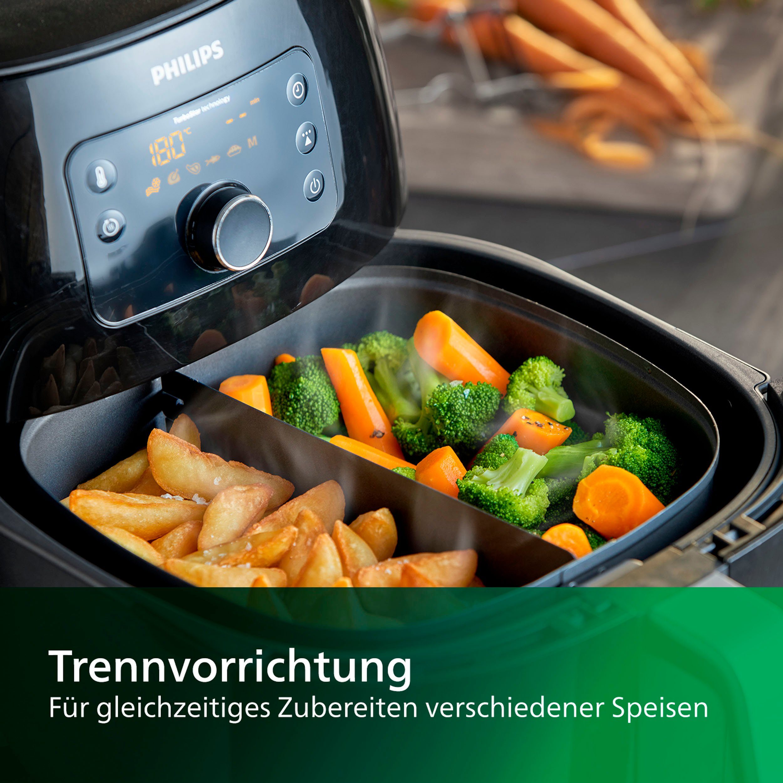 Philips Grillpan-inzet HD9950/00 party kit voor Party Kit, set grillrooster + mandverdeler, voor Airfryer XXL HD96XX, HD97XX