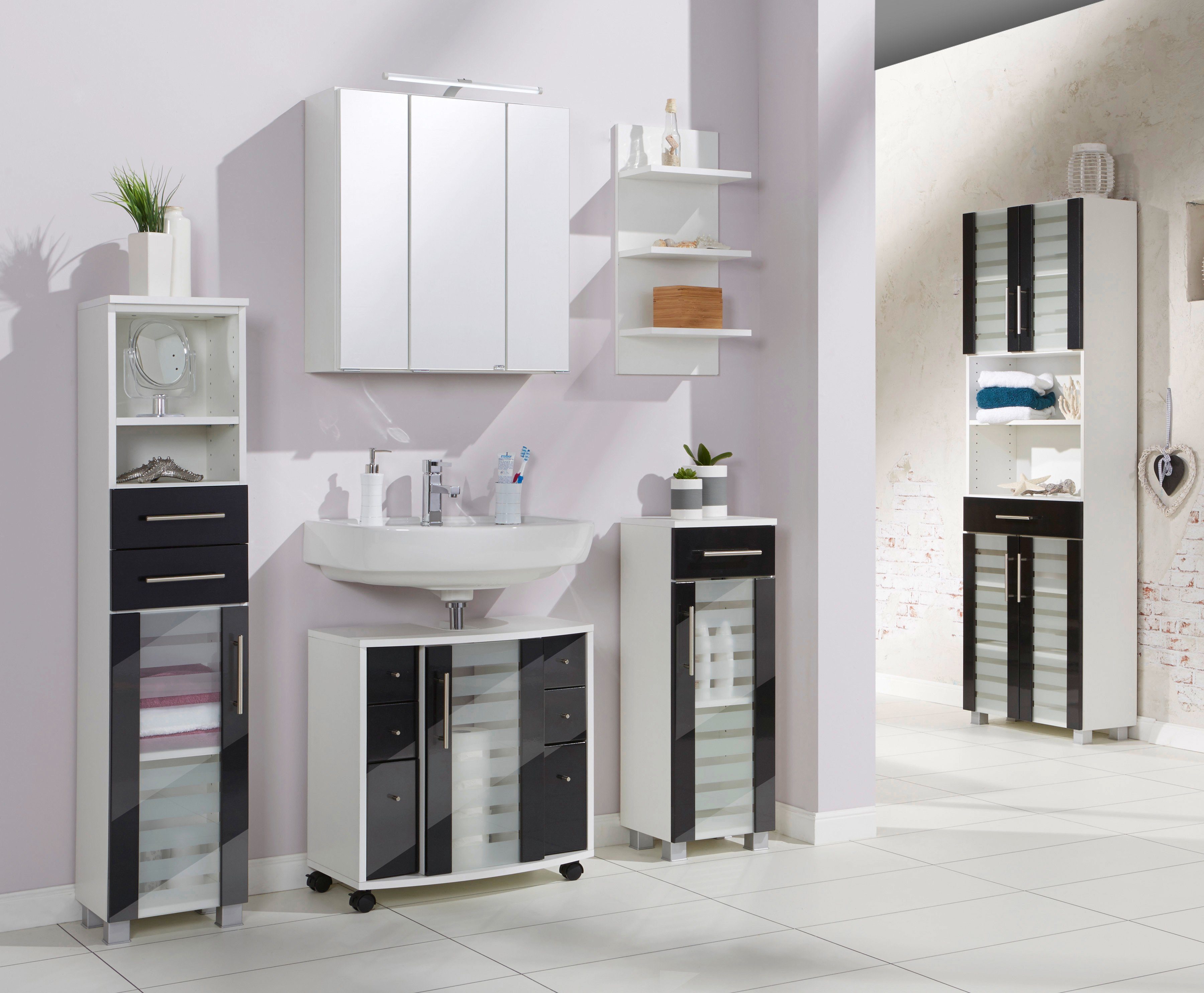 welltime Smalle kast Jaca Breedte 60 cm, met MDF-hoogglansfronten