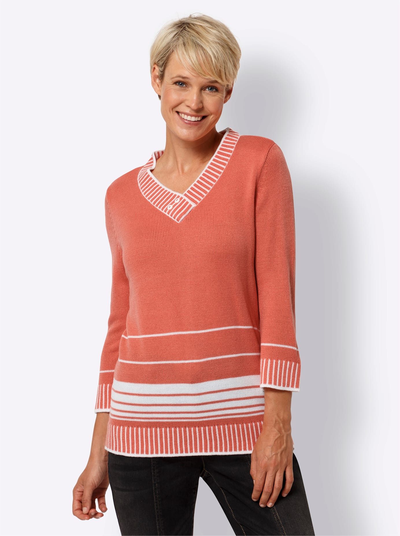 Classic Basics Trui met 3 4 mouwen Trui