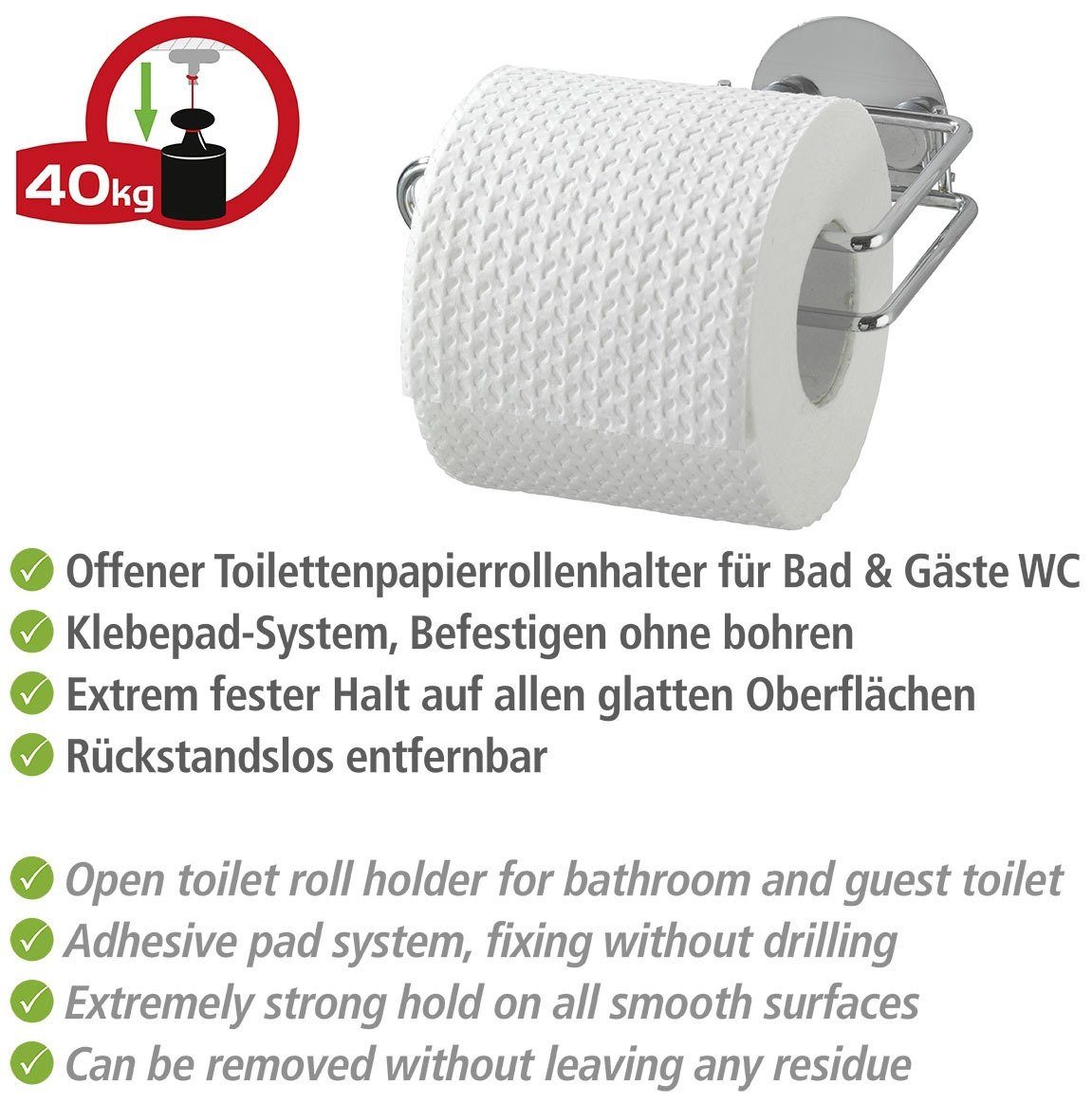 WENKO Toiletrolhouder Turbo-Loc® Bevestigen zonder boren