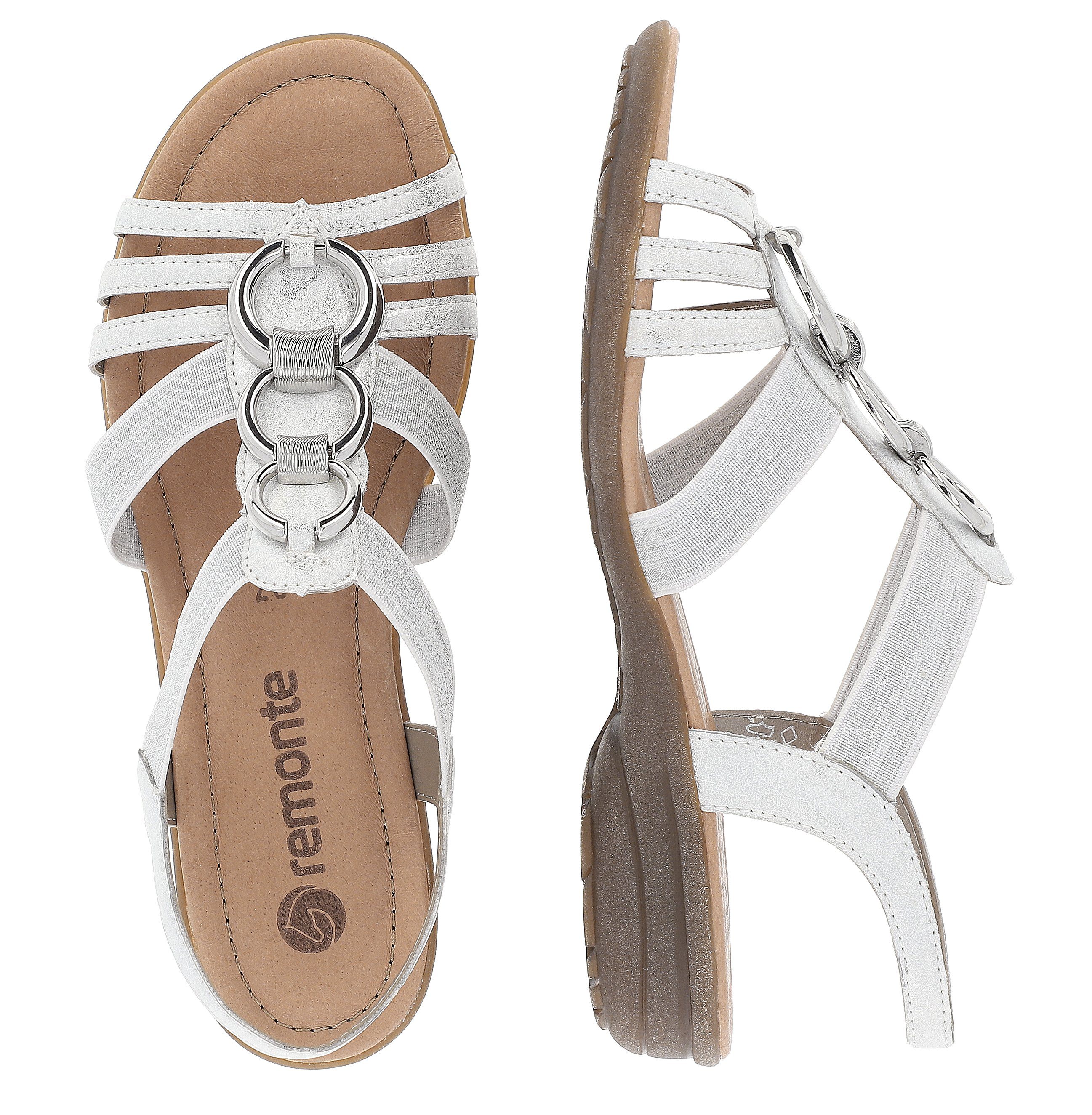 Remonte Sandalen , sleehak, zomerschoen, sandaal met elastische banden