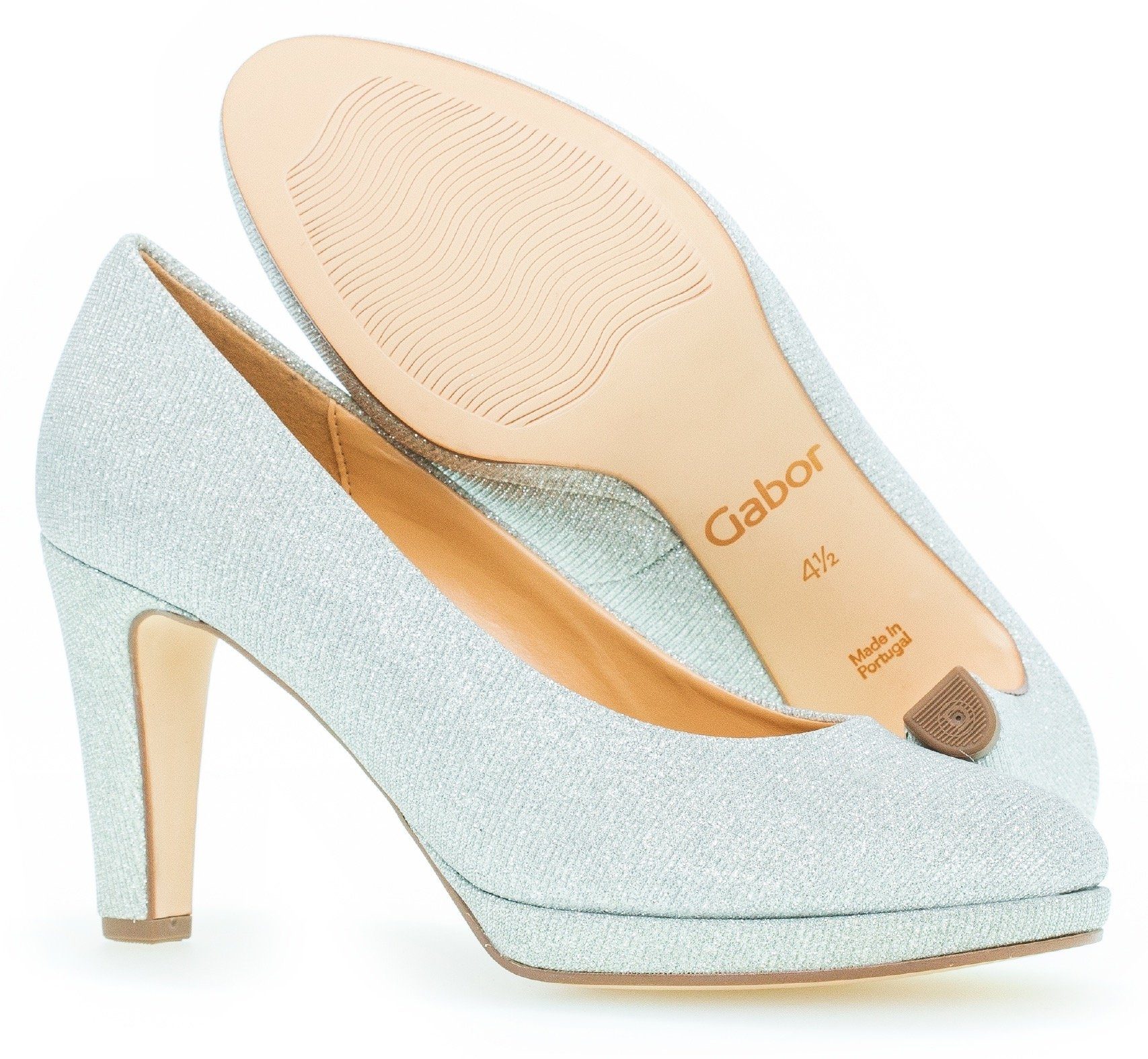 Gabor Pumps , avondschoen, feestelijke schoen, trechterhak, in glinsterende look