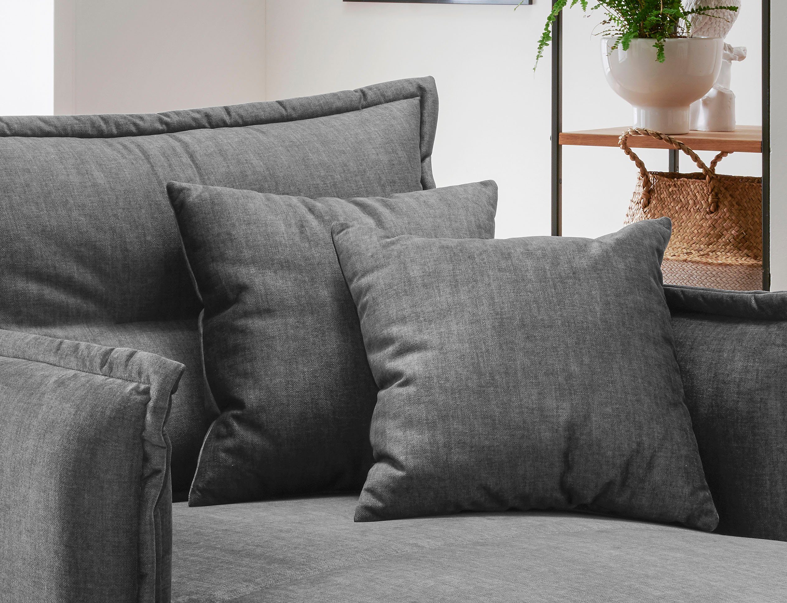 INOSIGN Loveseat LAZIO moderne fauteuil met een comfortabele bekleding, 2 stuks decoratieve sierkussens