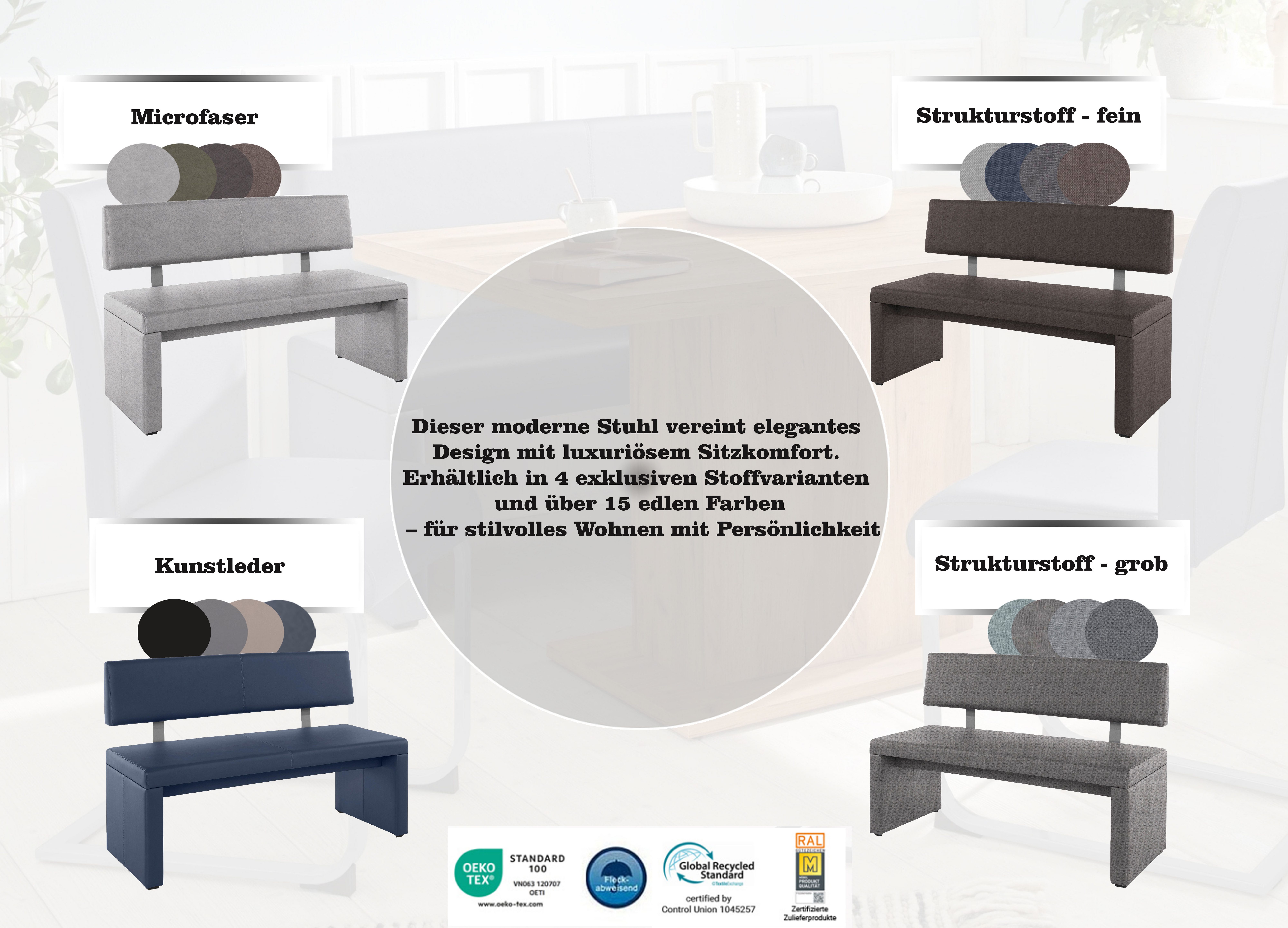 Home affaire Zitbank Charissa met leuning, breedte 140, 160 of 180 cm