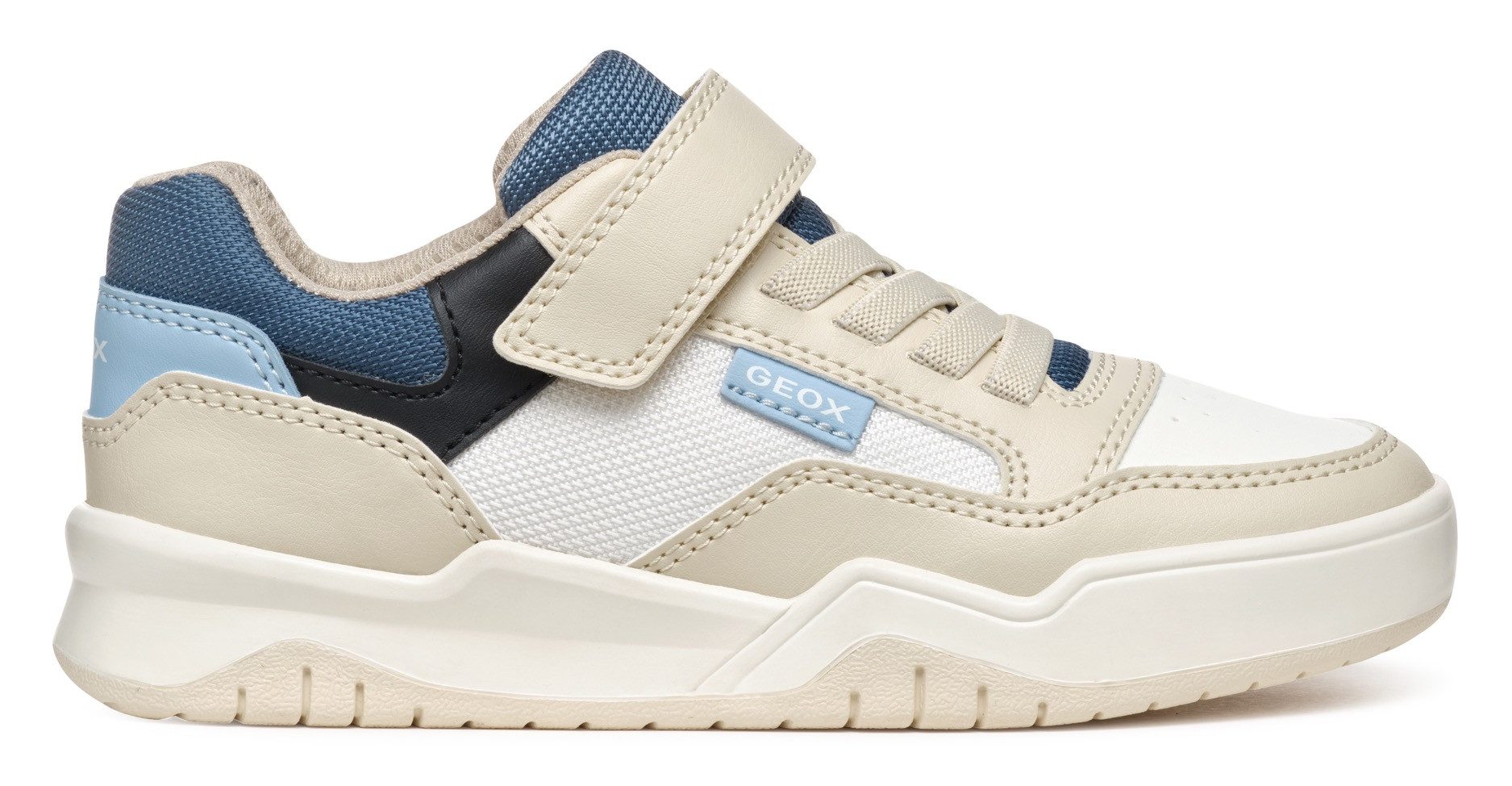 Geox Sneakers J Perth Boy , retro sneaker, slip-on sneaker met klittenbandsluiting
