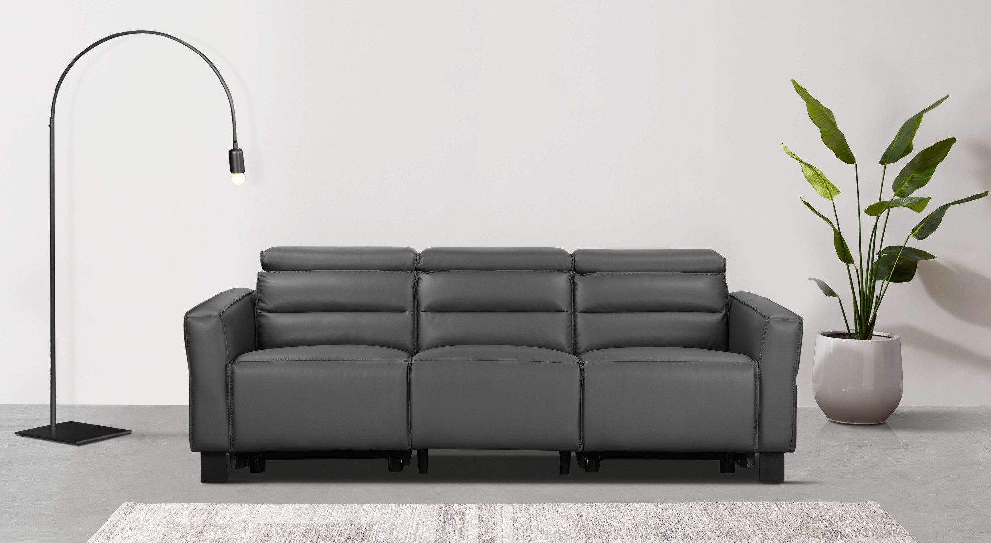 Places of Style 3-zitsbank Carpari, 224 cm, handmatige of elektrische relaxfunctie in 2 zitplaatsen