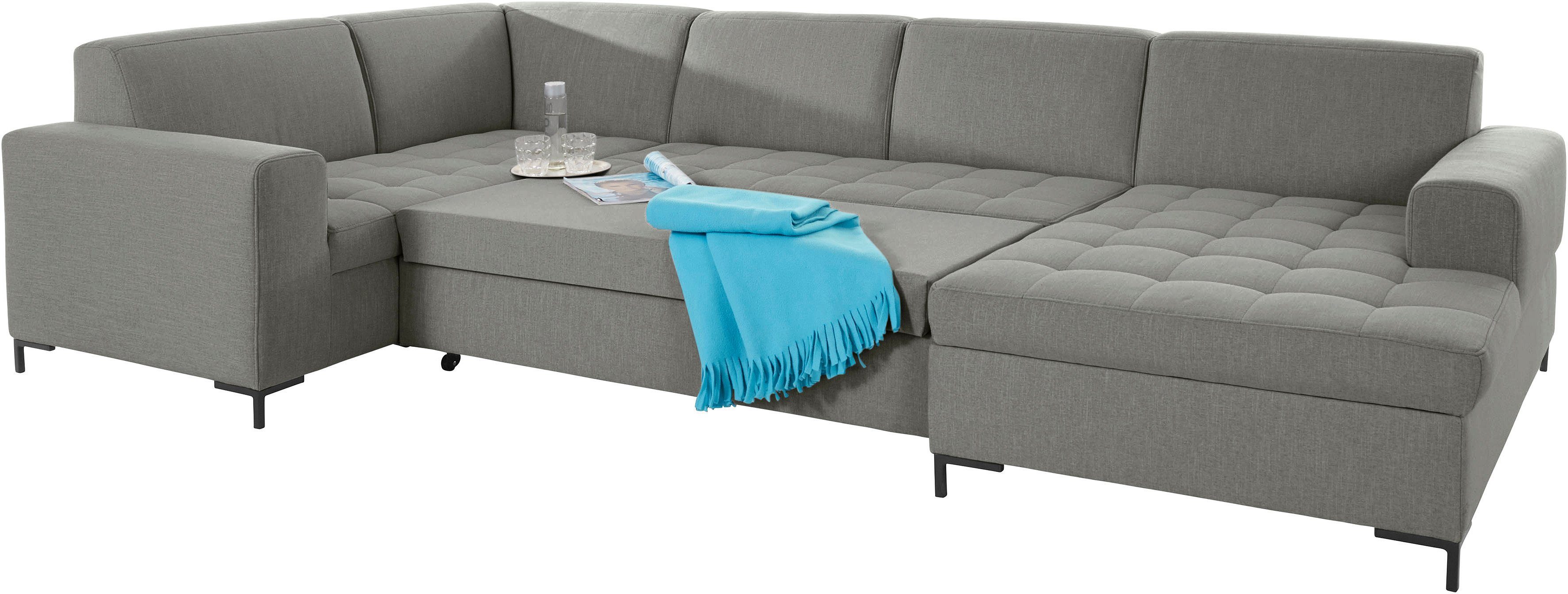 OTTO products Zithoek Grazzo U-vorm hoogwaardige stoffen van gerecycled materiaal, stiksels op de zitting