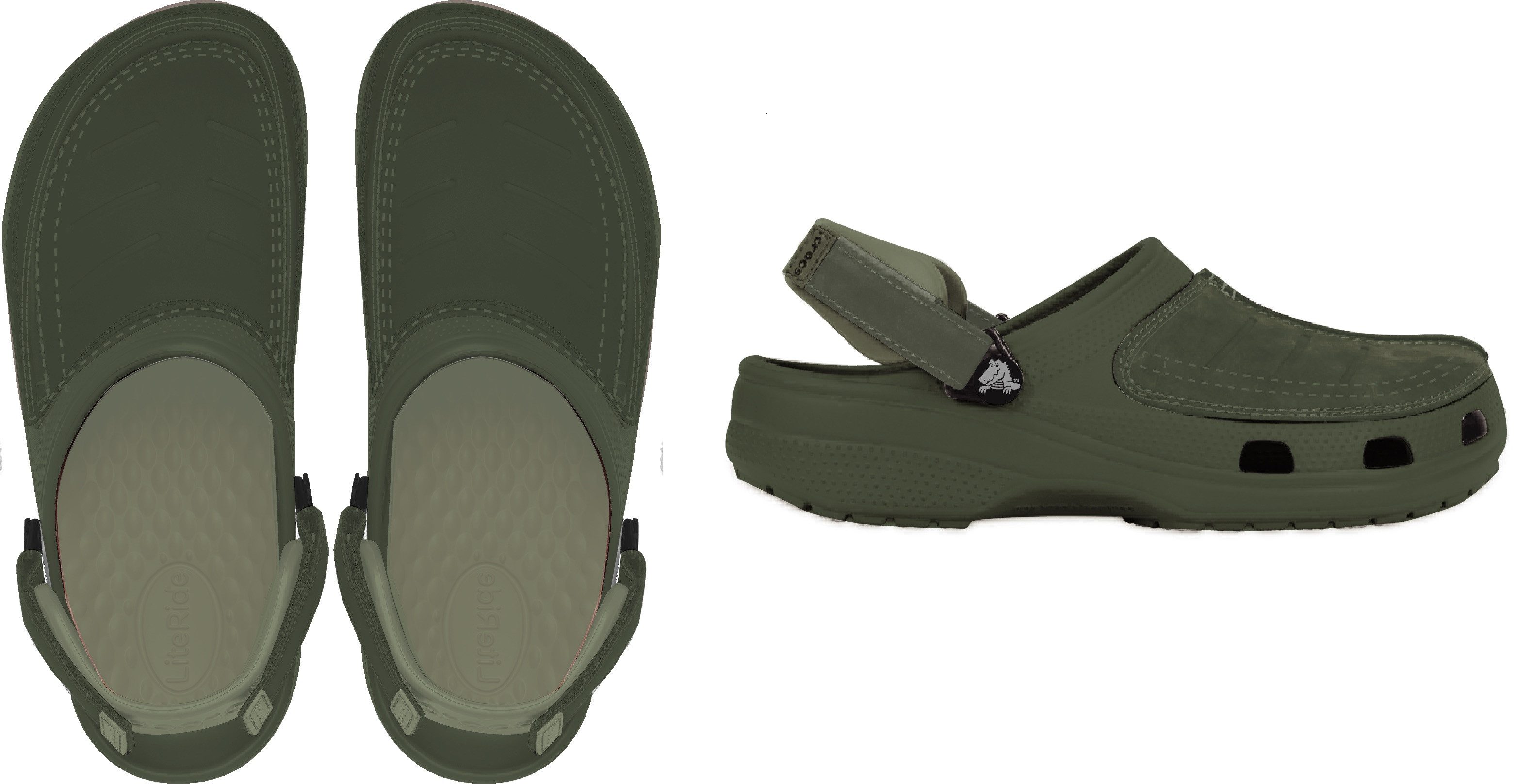 Crocs Clogs Yukon Vista II LiteRide Clog , zomerschoen, tuinschoen, trekking, met comfortabele hielriem