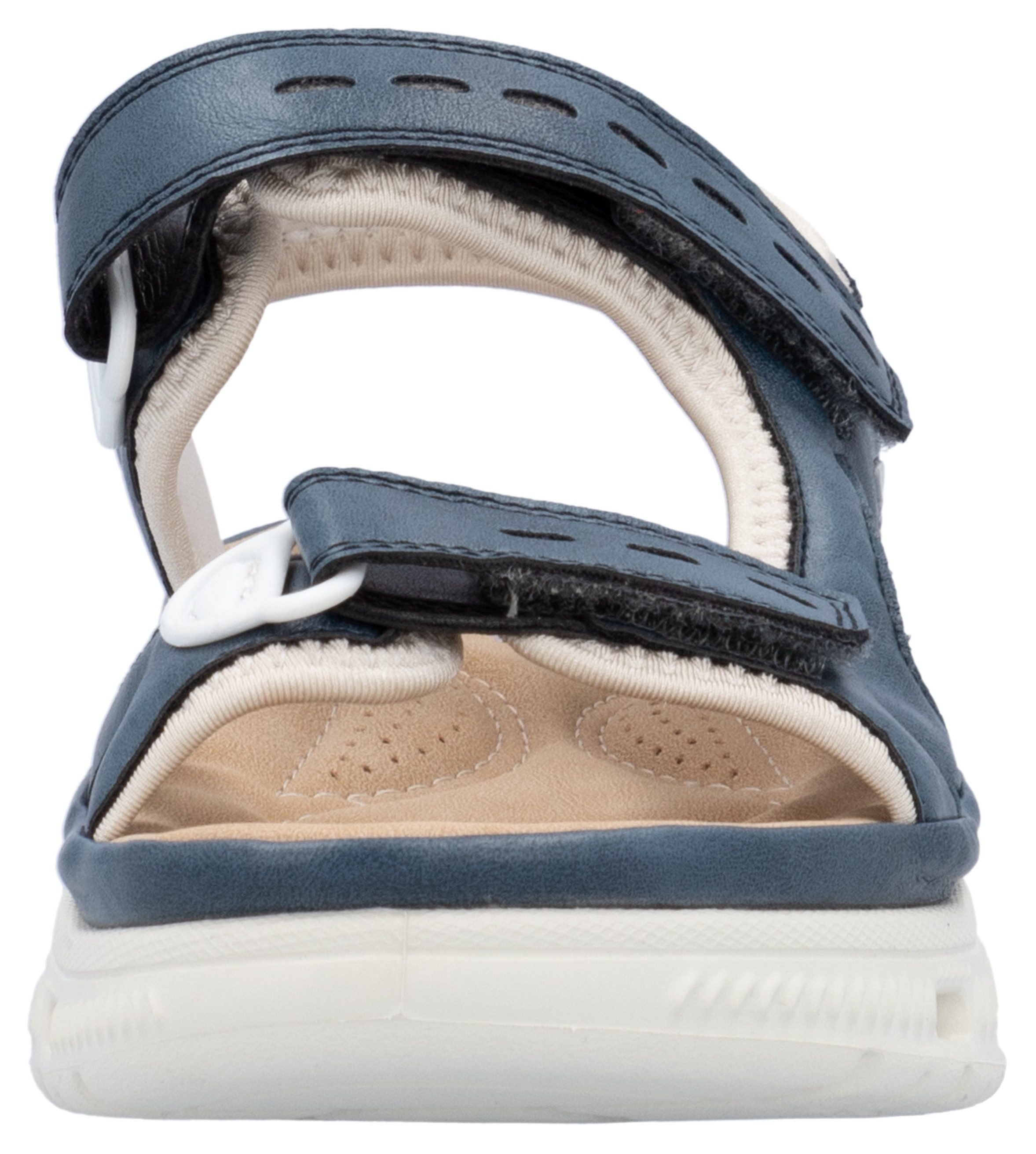 RIEKER Sport Sandalen Outdoorsandalen zomerschoen, sandaal, plateauhak met klittenbandsluitingen