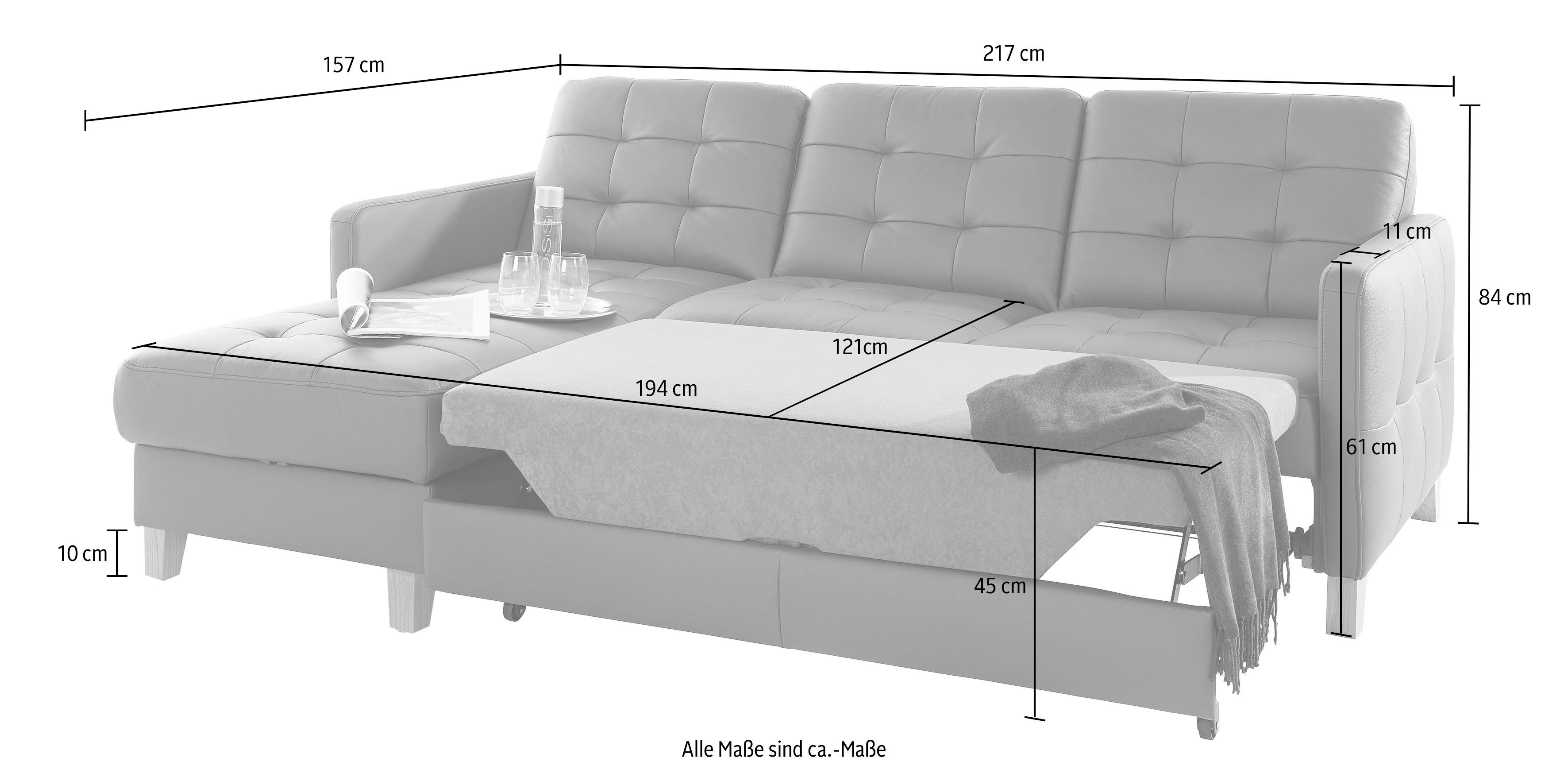 exxpo - sofa fashion Hoekbank Elio, compact en comfortabel, handig en tijdloos design, L-vorm