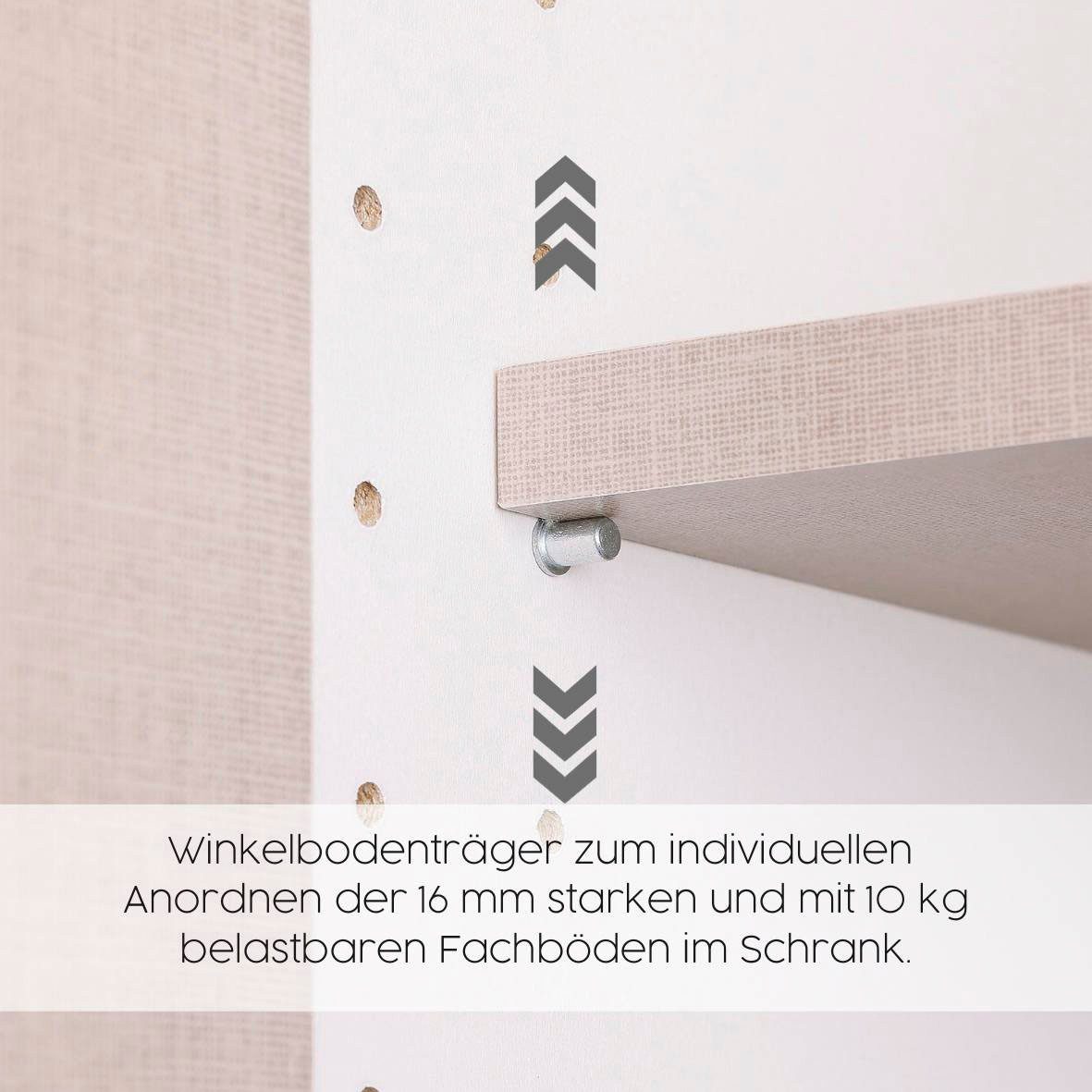rauch Draaideurkast Voyager met moderne grepen in grijs-metallic en spiegel