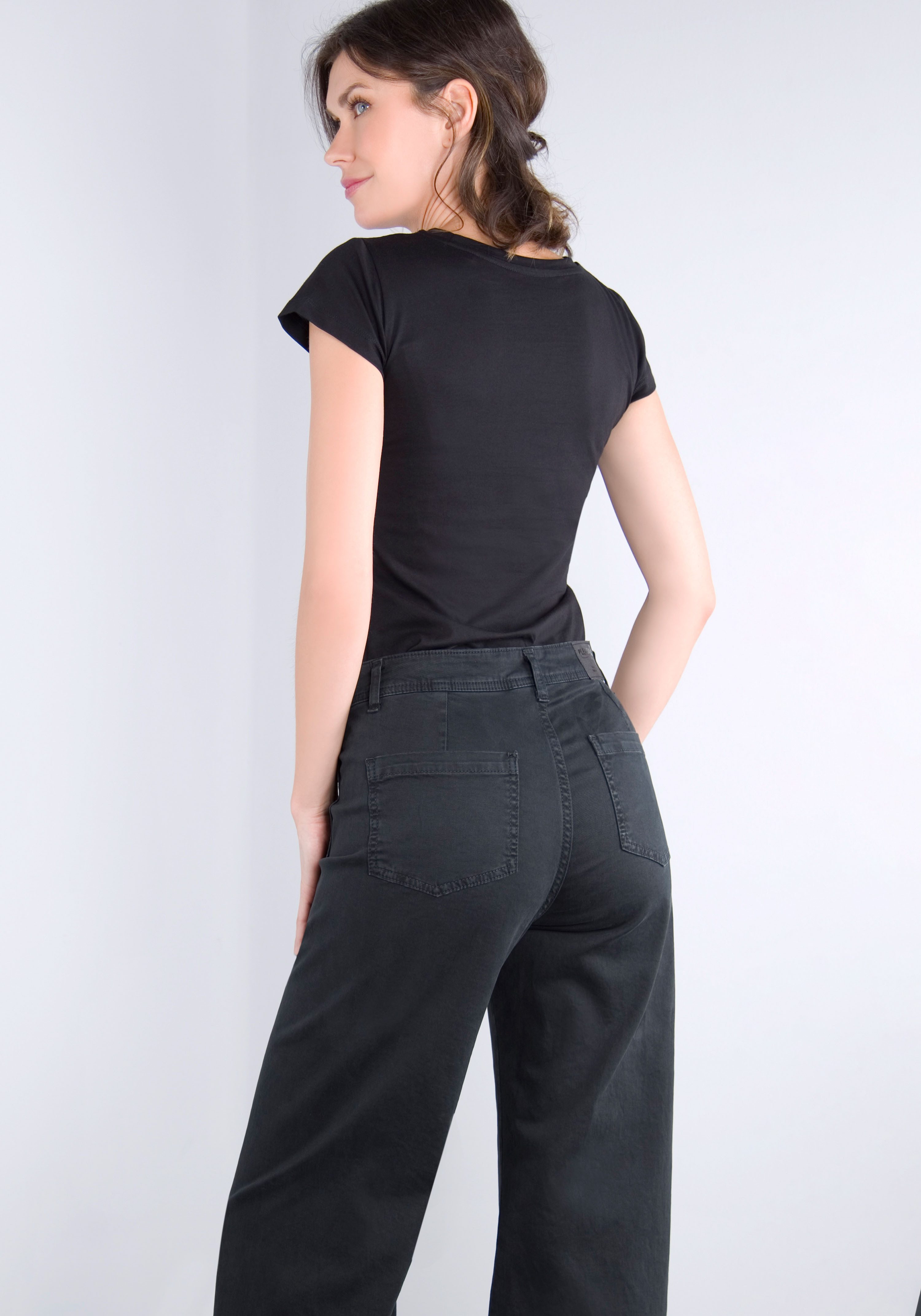 Please Jeans Broek met wijde pijpen van hoogwaardige katoenmix met stretch