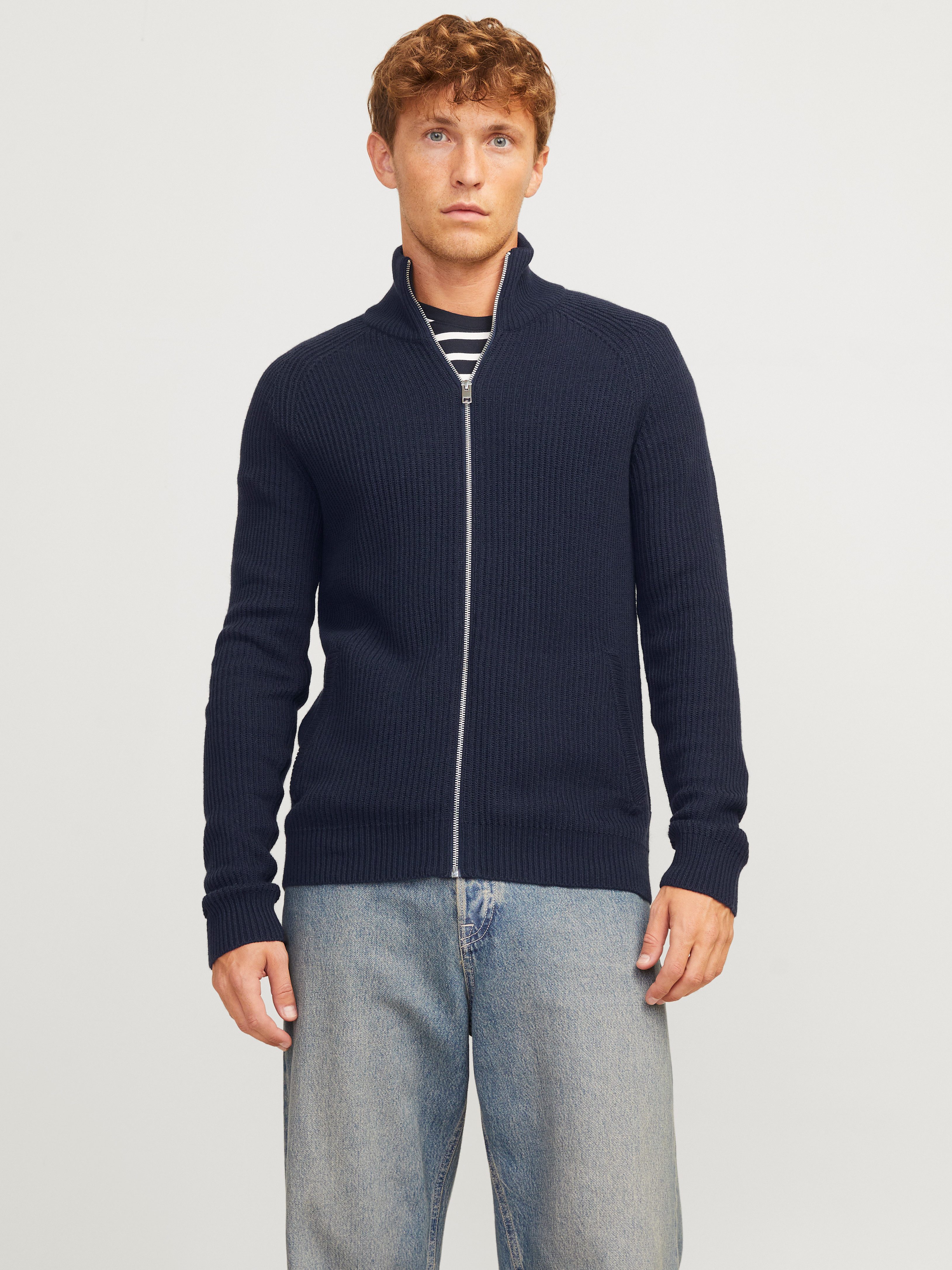 Jack & Jones Vest JJPANNEL KNIT ZIP CARDIGAN AW24