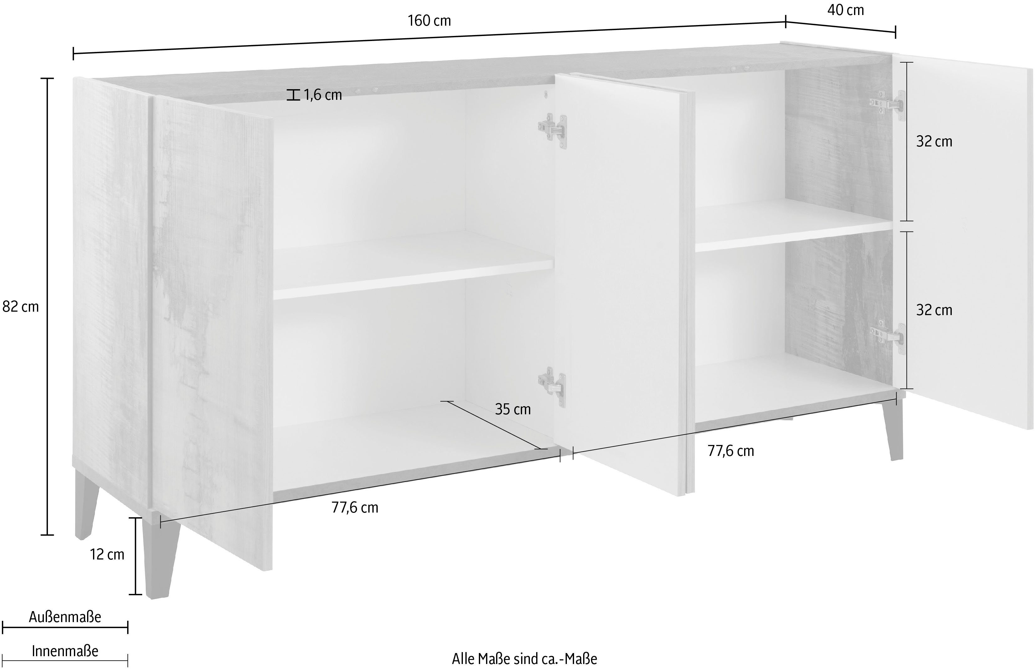 INOSIGN Dressoir SUNRISE Breedte 160 cm