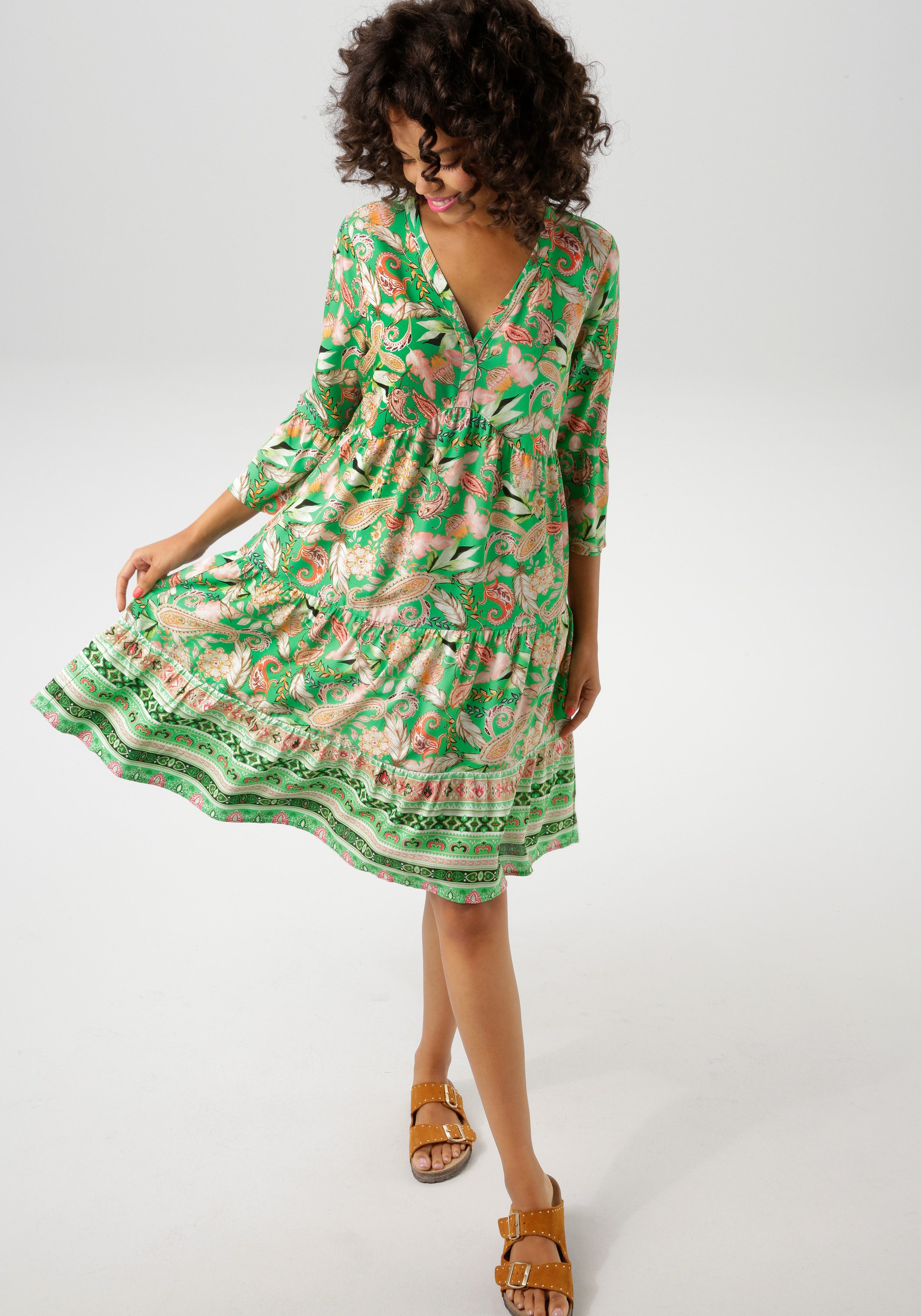 Aniston CASUAL Tuniekjurk met fantasierijke kleurharmonieuze print nieuwe collectie
