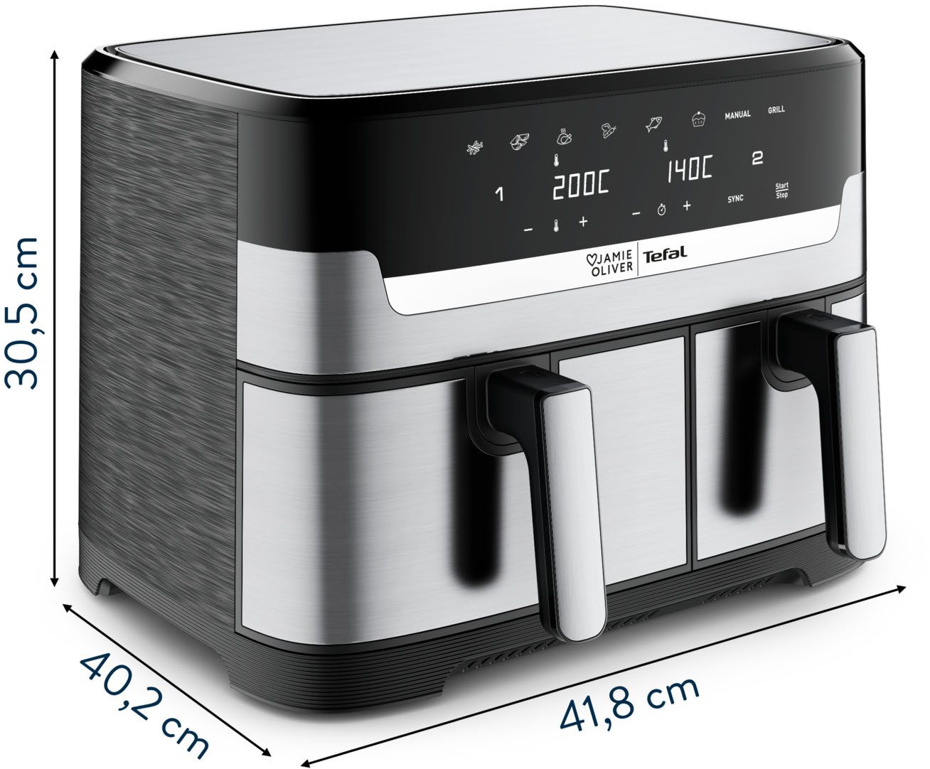 Tefal Airfryer Jamie Oliver by Tefal EY90JDE Dual Easy Fry & Grill