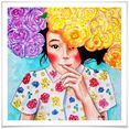 wall-art poster huelya rozen bloemen meisje (1 stuk) multicolor