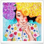 wall-art poster huelya rozen bloemen meisje poster, artprint, wandposter (1 stuk) multicolor