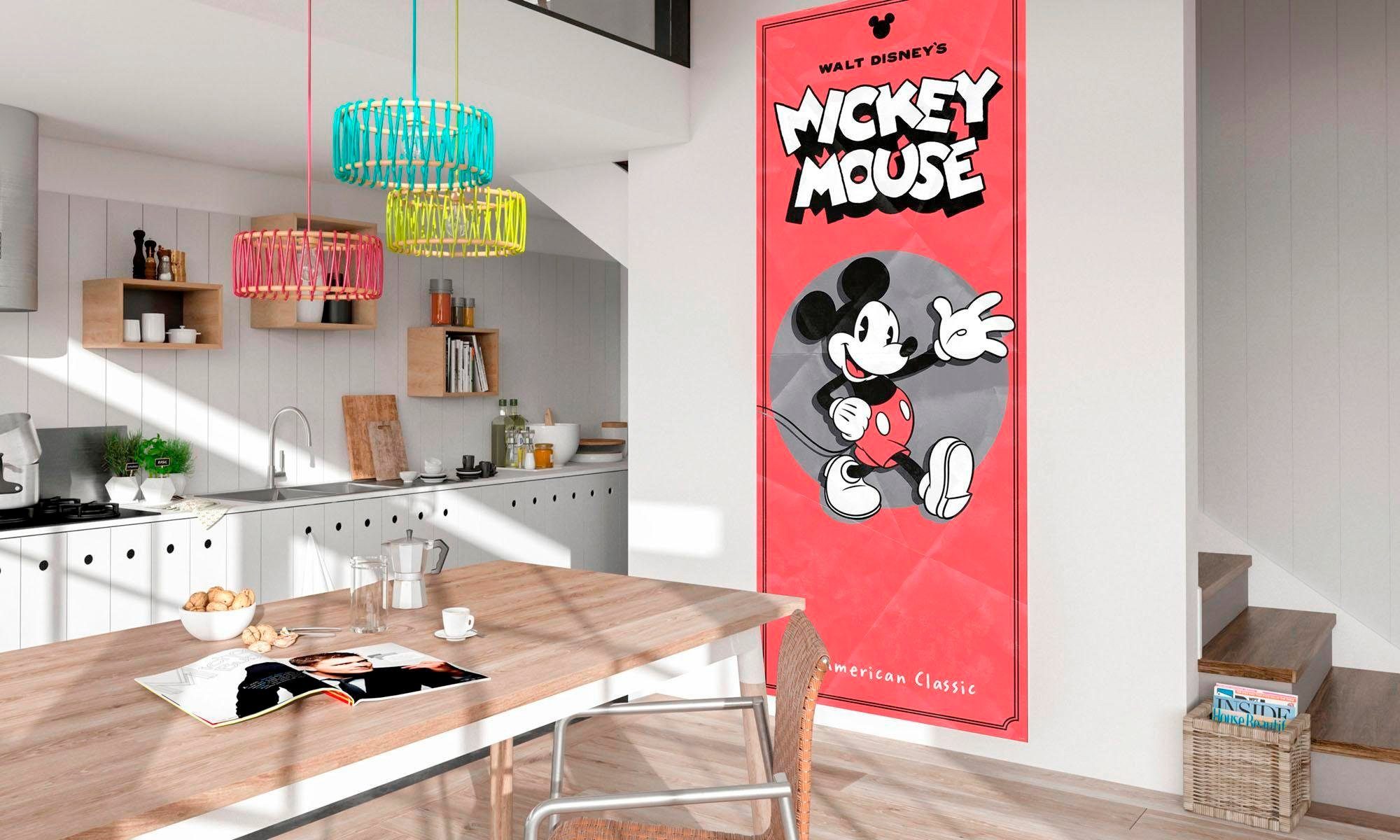 Komar Vliesbehang Digitale print vlies - Mickey - American Classic - Afmeting 100 x 250 cm (1 stuk)