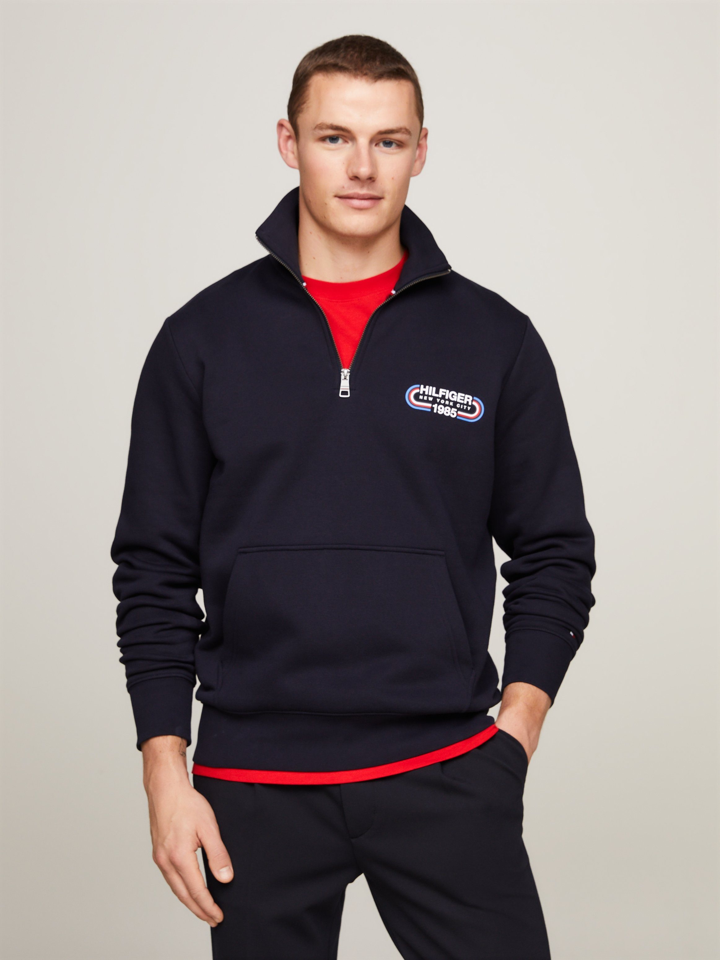 Tommy Hilfiger Sweatshirt HILFIGER TRACK GRAPHIC HALF ZIP