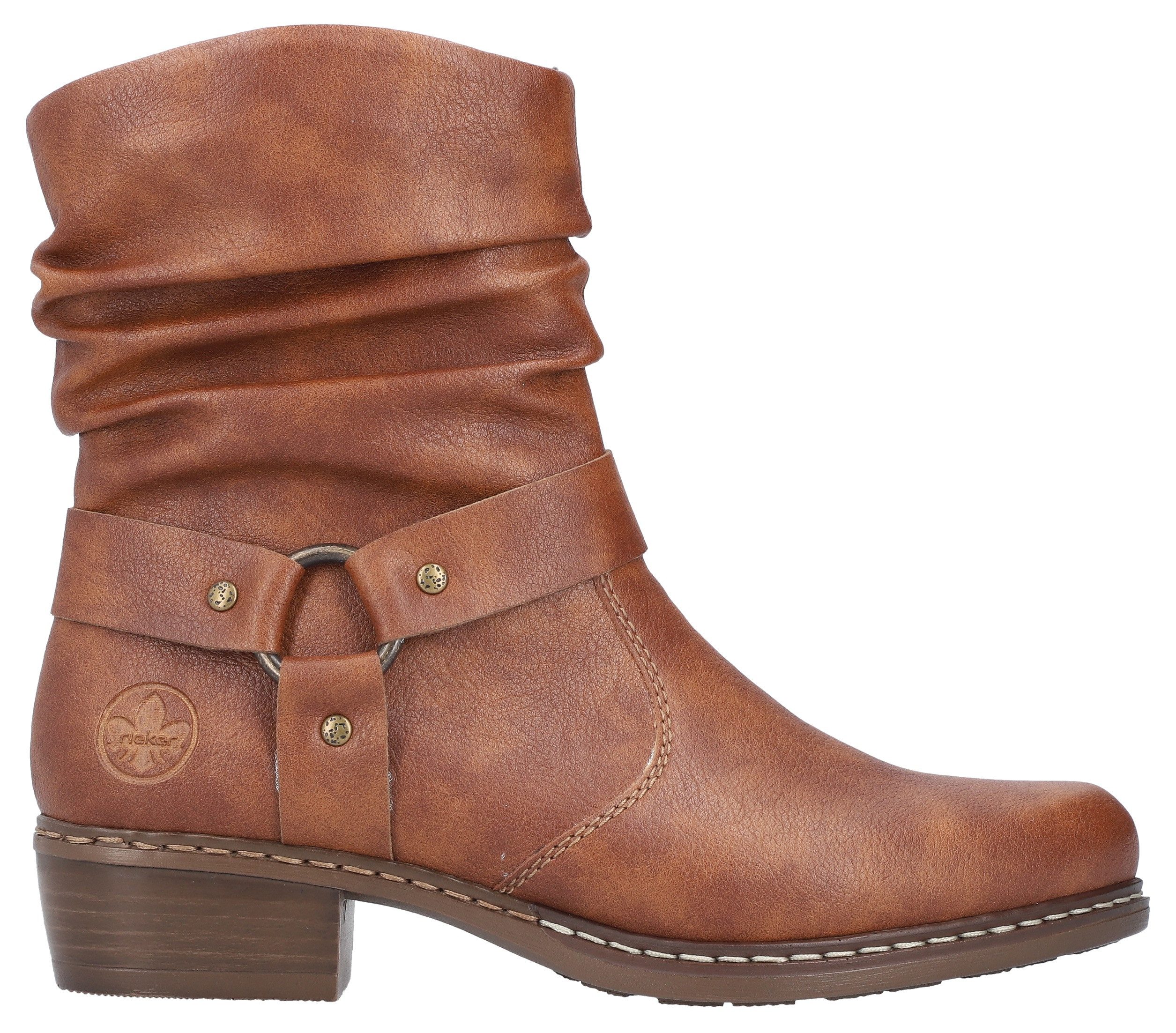 Rieker Laarsjes cowboylaarzen, western-enkellaars, hakken, met decoratieve riem