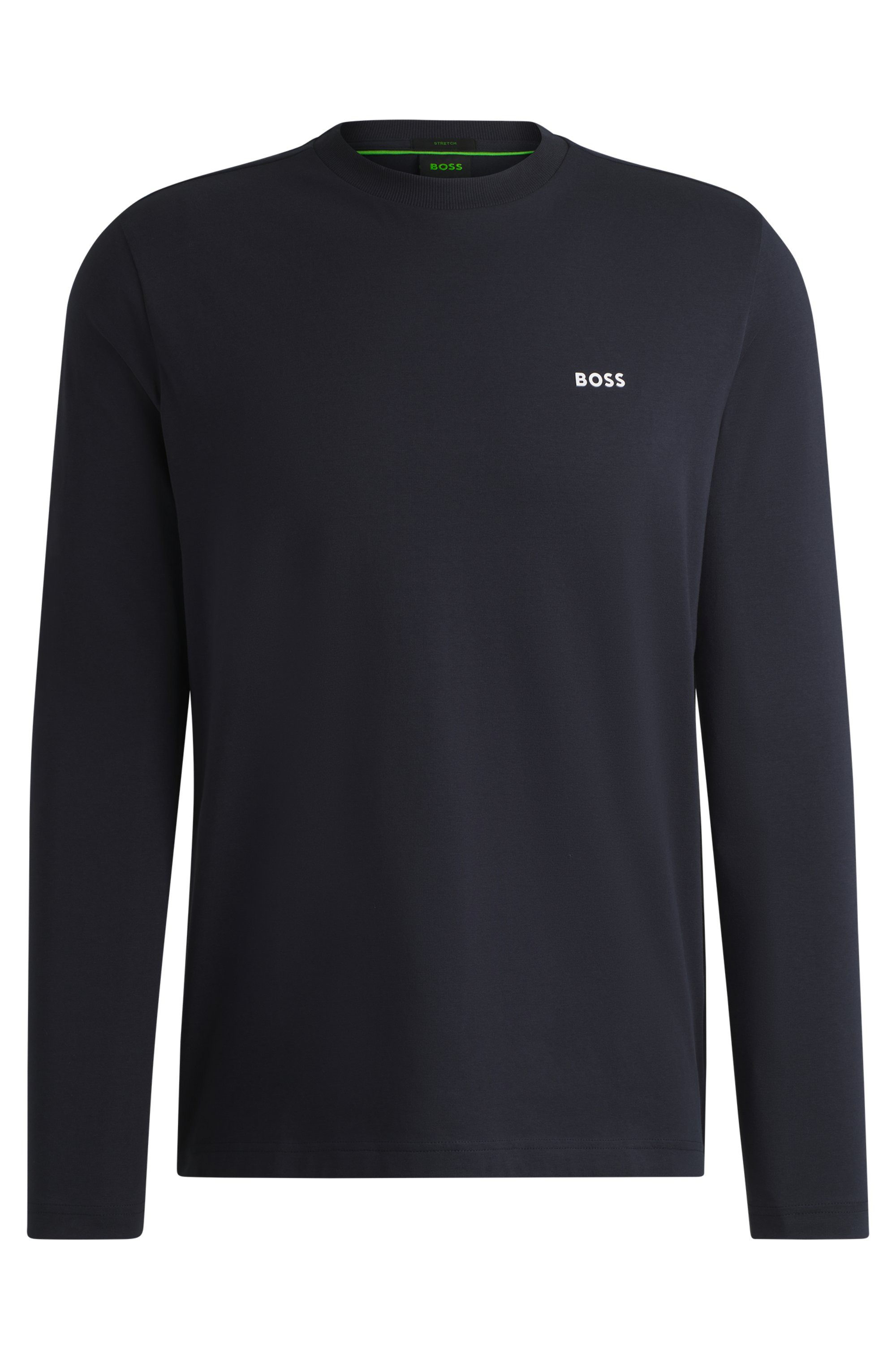 BOSS GREEN Shirt met lange mouwen Tee Long met een ronde hals