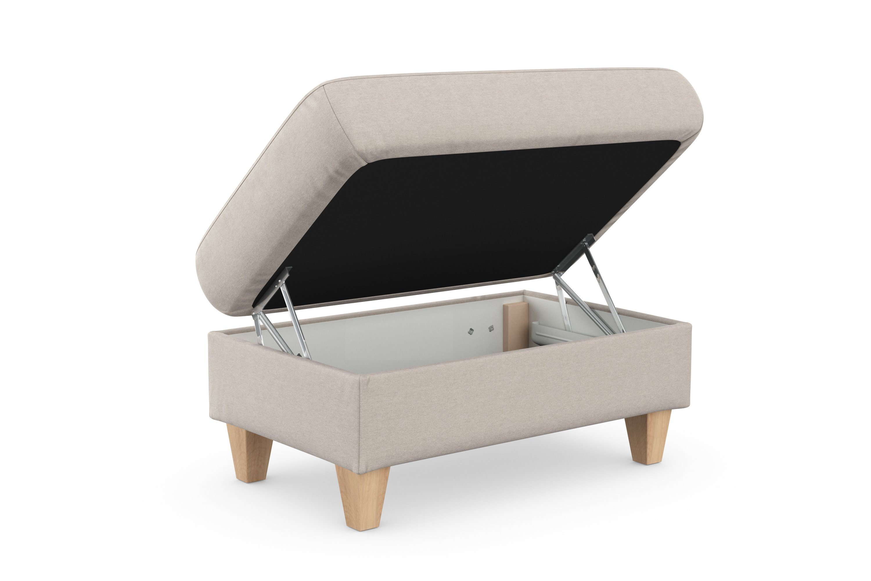 sit&more Hocker met bergruimte Farö met bergruimte en binnenvering en naturelkleurige poten