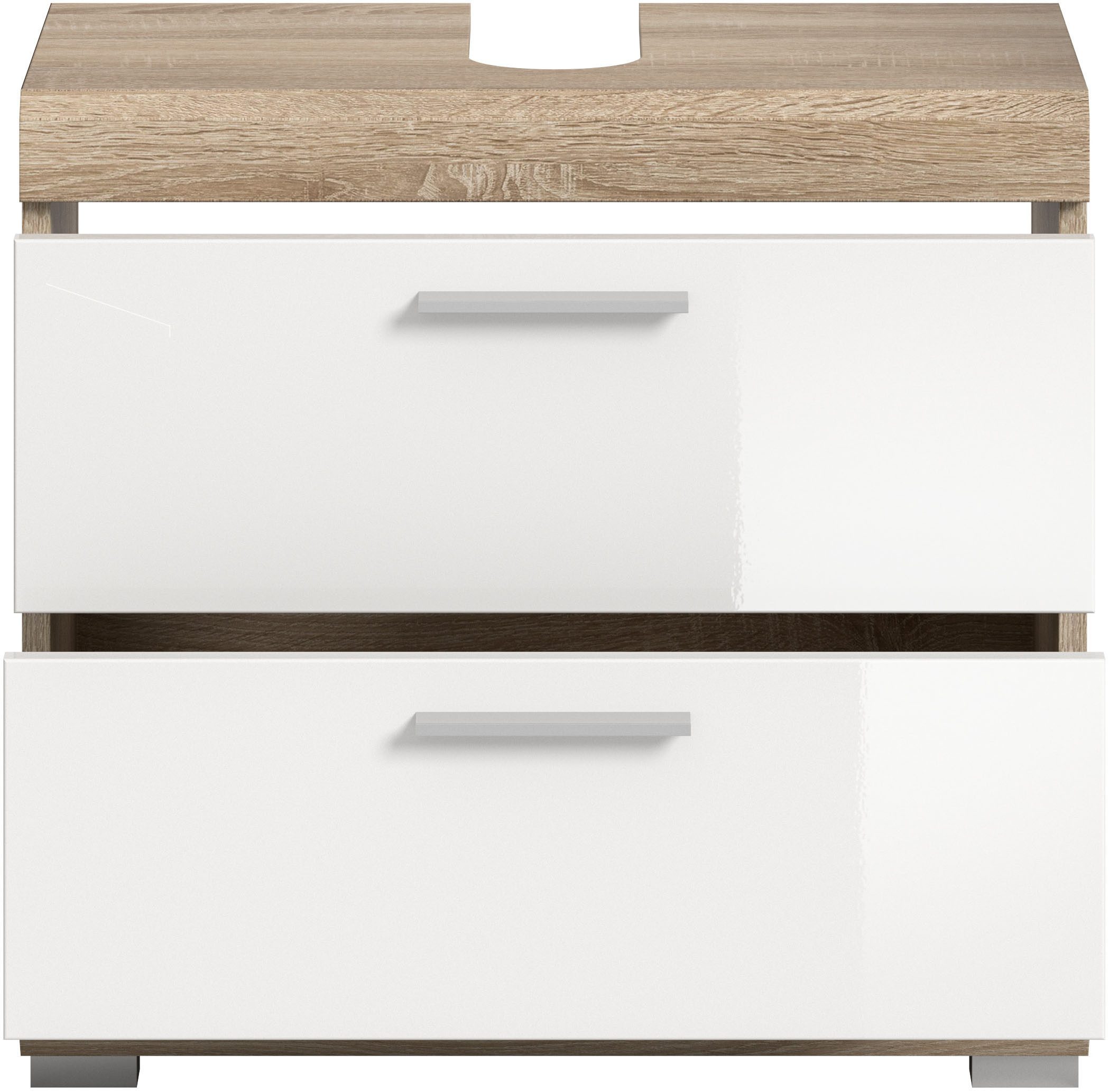 INOSIGN Wastafelonderkast Siena, breedte 60 cm, 2 deuren, 2 vakken, met sifonaansluiting, MDF-front in verschillende kleuren verkrijgbaar, badkamermeubels, badkamerkast, commode, badkamer (1 stuk)