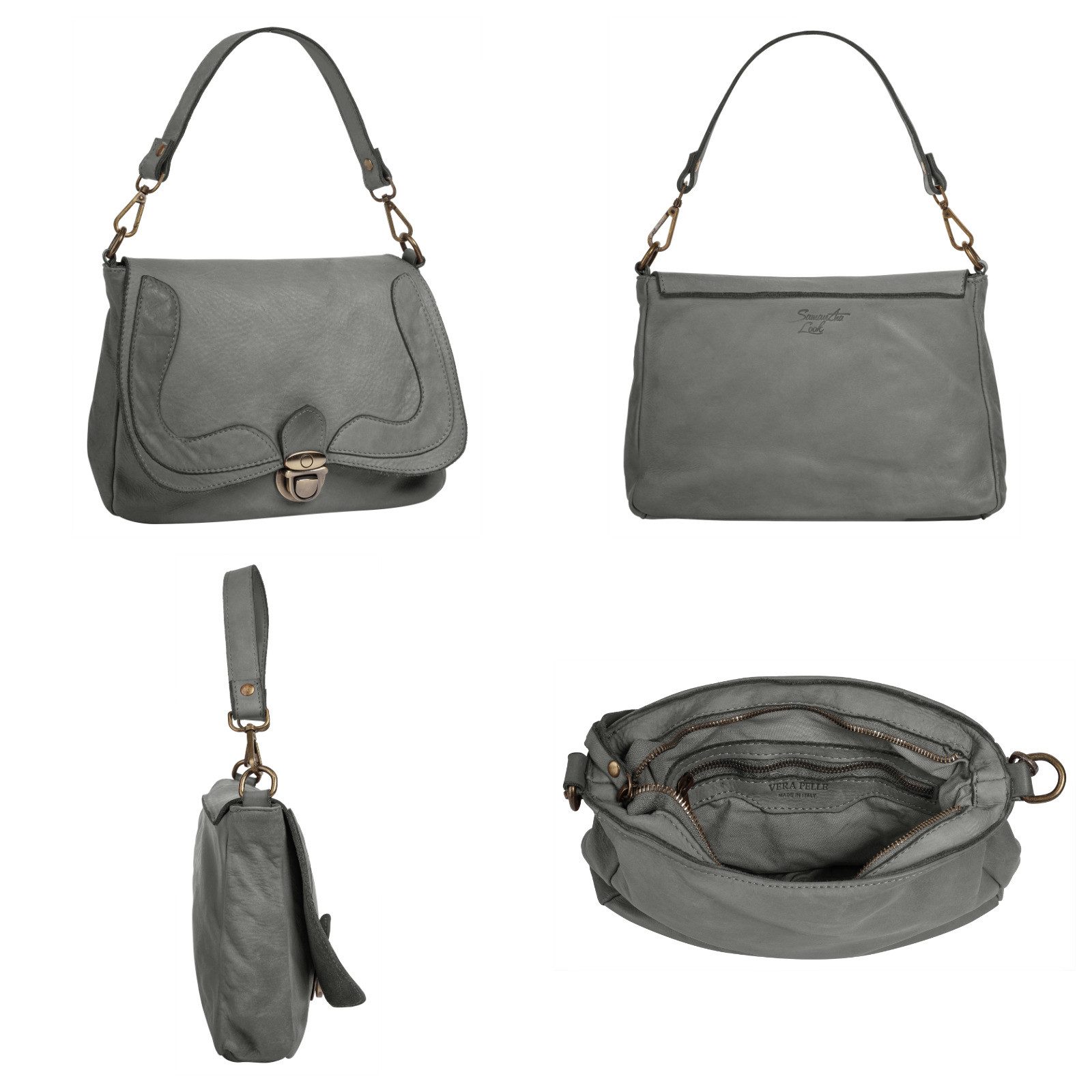 Samantha Look Schoudertas echt leer, made in italy