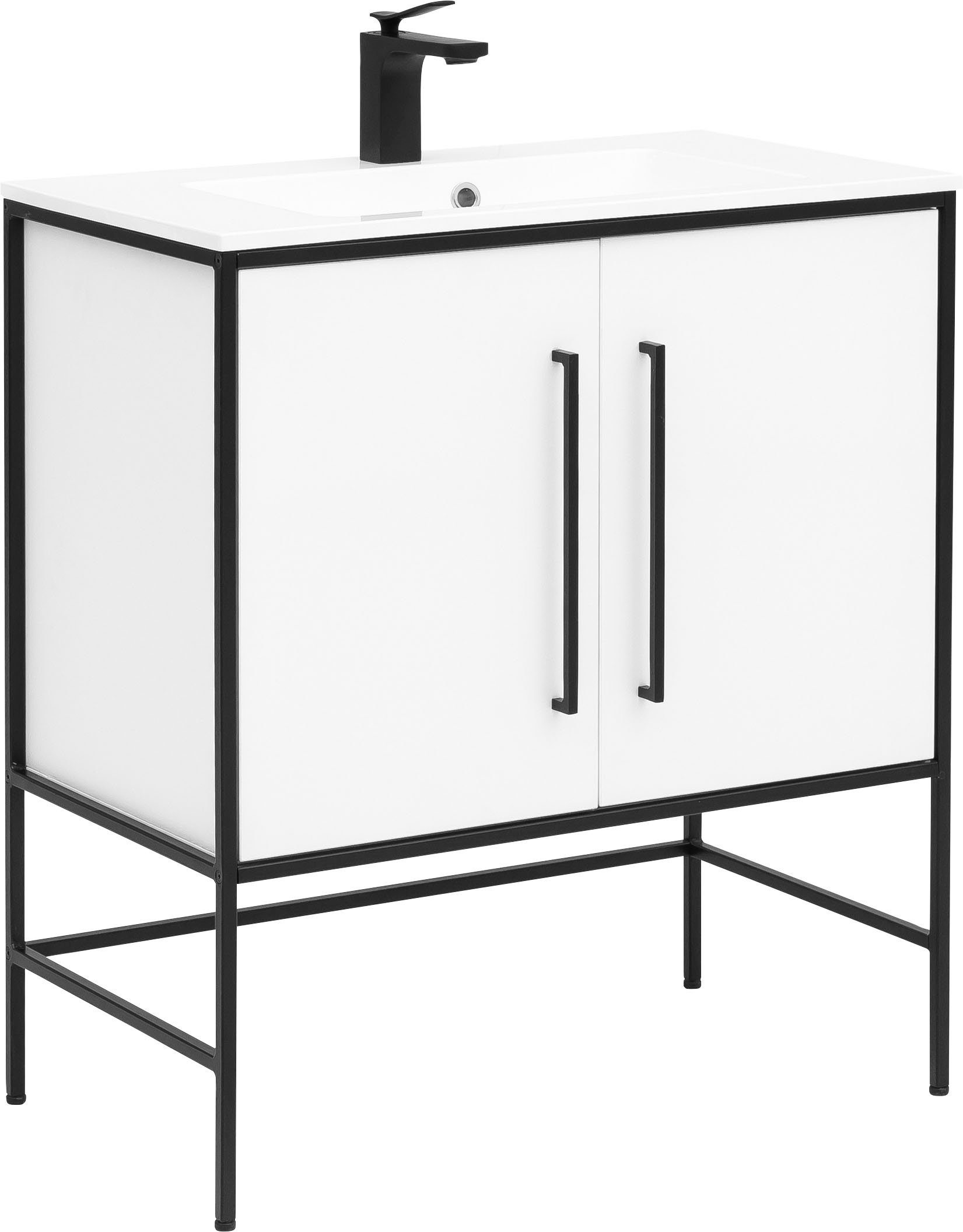 Schildmeyer Wastafelonderkast Moris met mineraalgietbak, breedte 77 cm