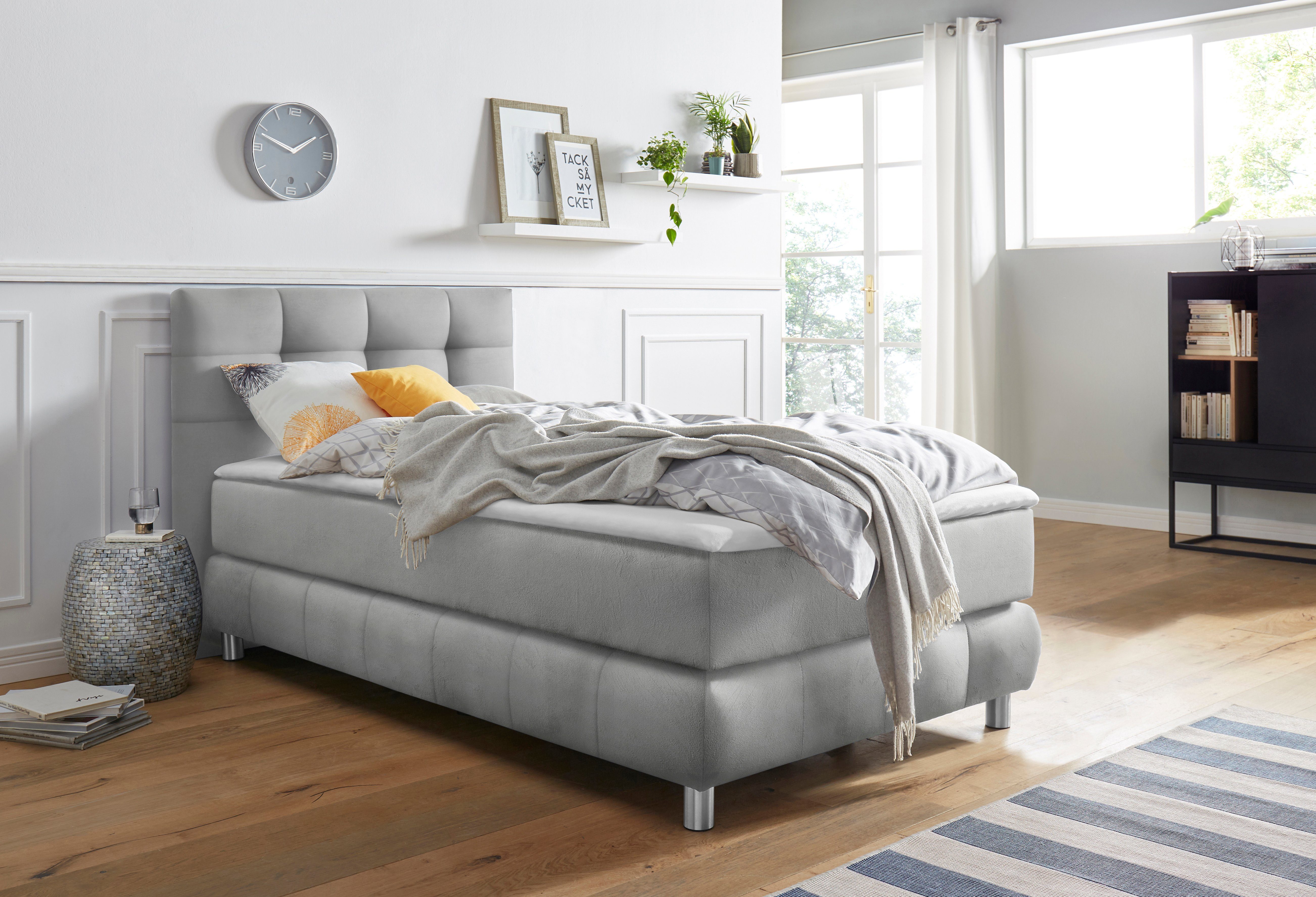 andas Boxspring Salo incl. topmatras, in fluwelige look of structuurstof, 6 breedten, 2 hardheden, tfk ook in hardheid 4. 3 matrassoorten