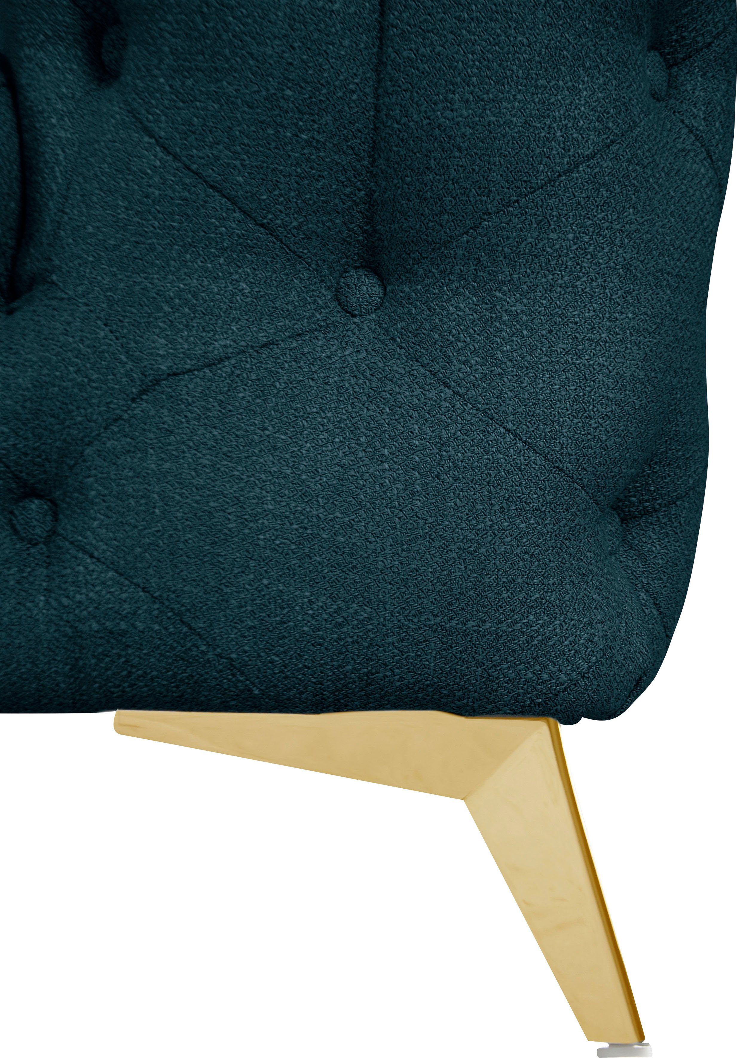 Leonique Chesterfield-bank Glynis L-vorm luxueuze capitonnage, moderne chesterfield look, kleur van de poten ter keuze