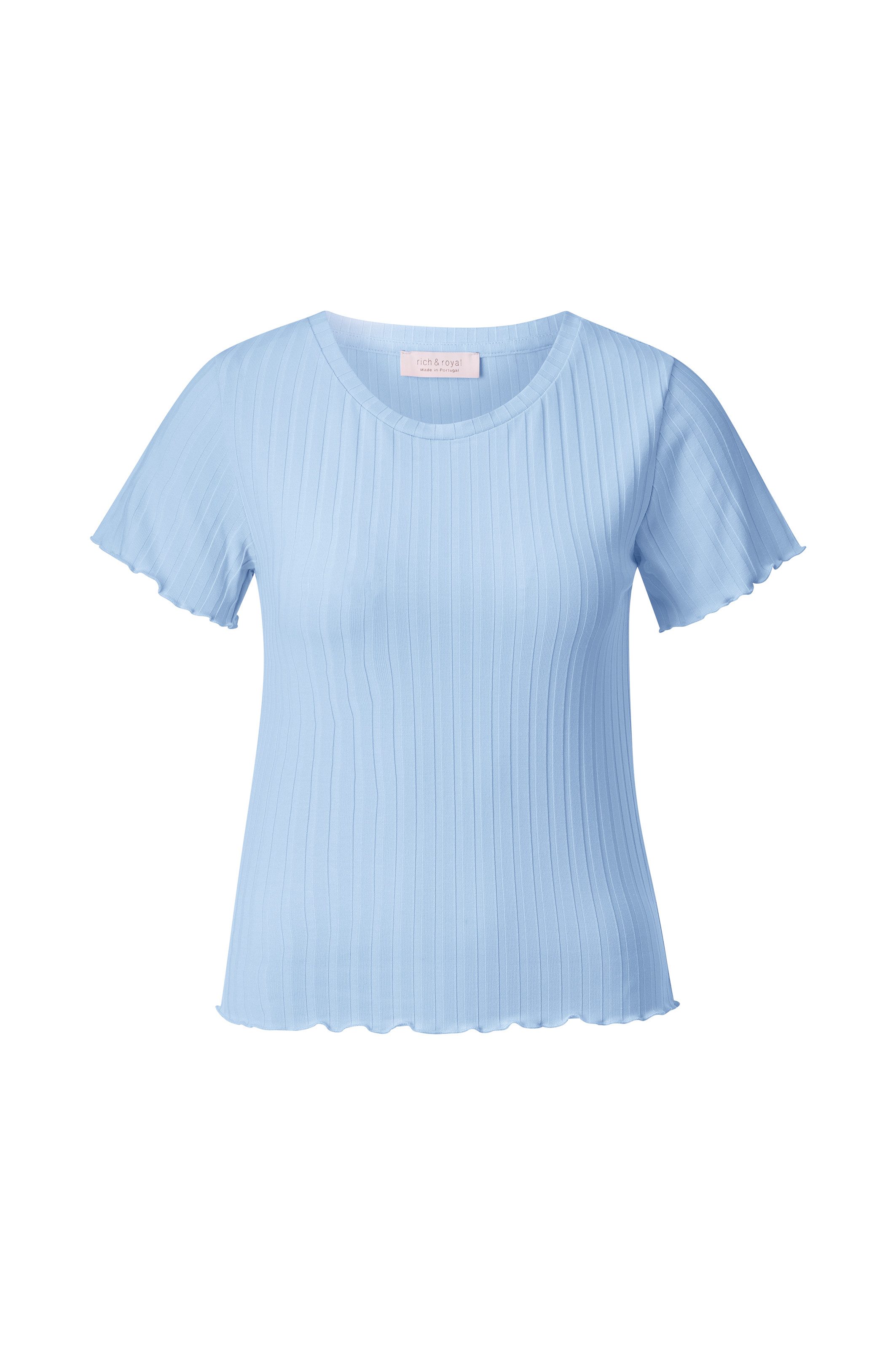 Rich & Royal Shirt met korte mouwen Met golvende zoom aan romp en mouwen