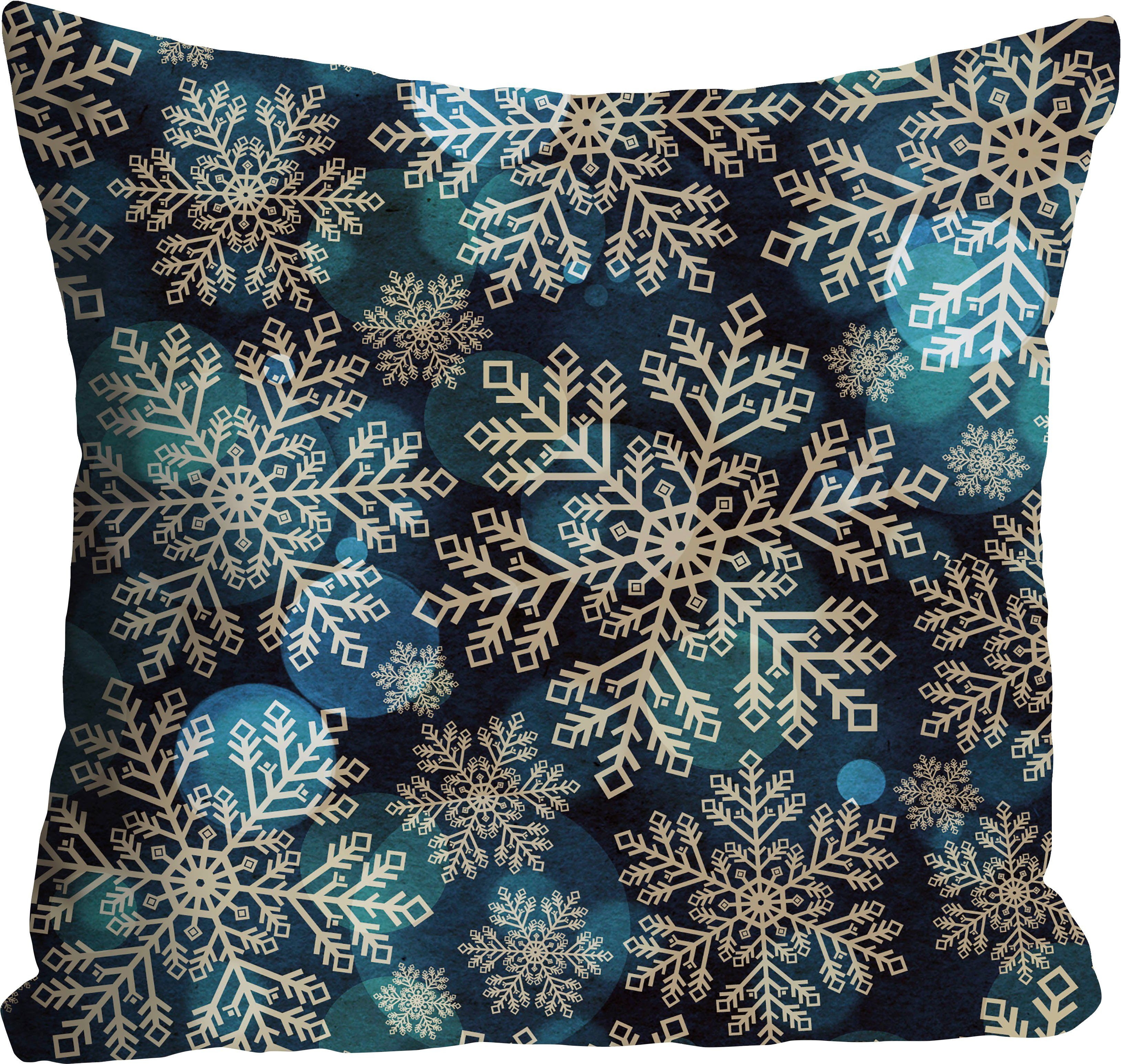 queence Sierkussen Kristina Kussenhoes, sneeuwvlokken, winters, kerst, feestelijk, glinsterend (1 stuk)