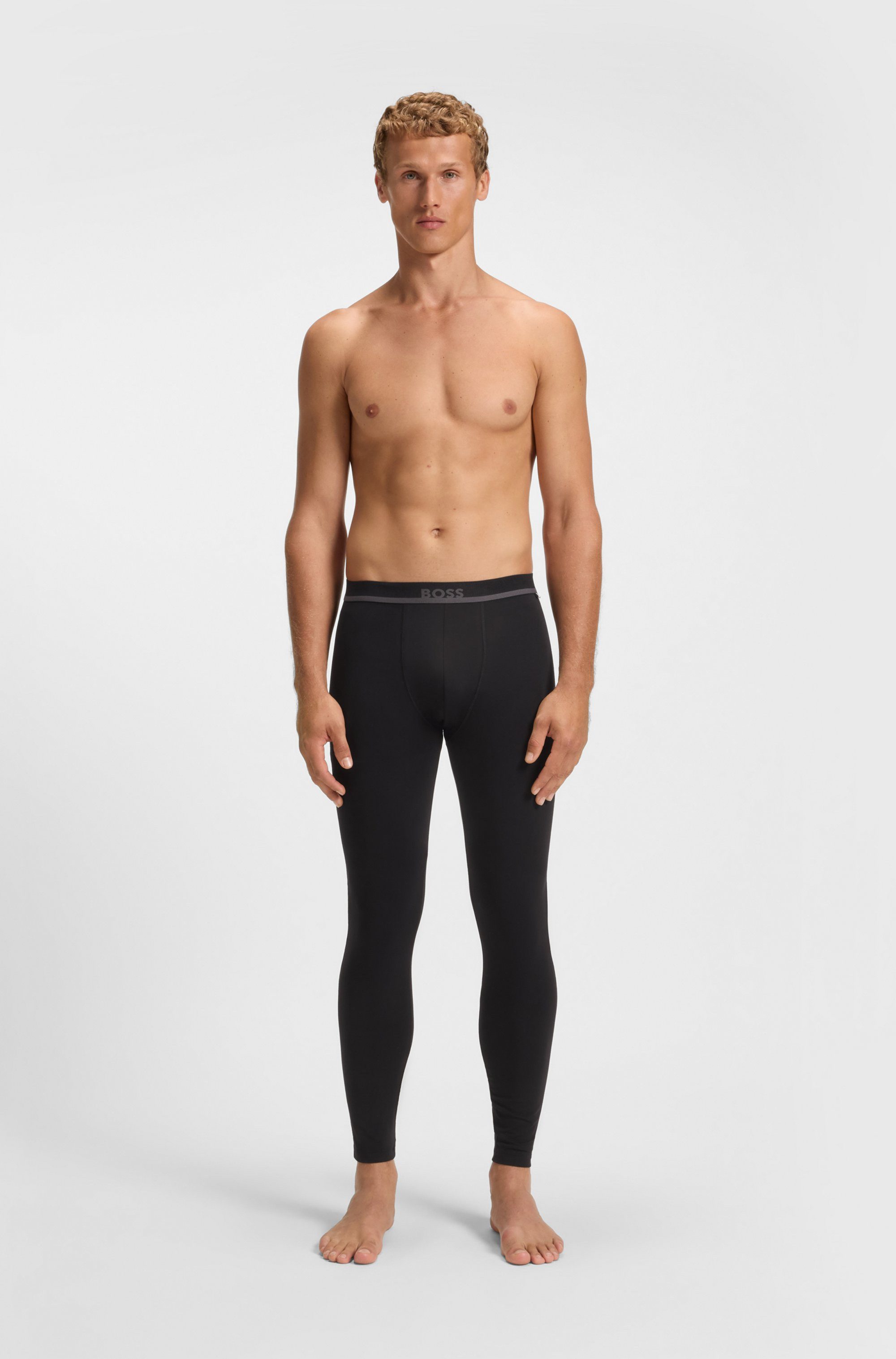 BOSS Lange onderbroek Long John 365 Solid met boss opdruk op de tailleband