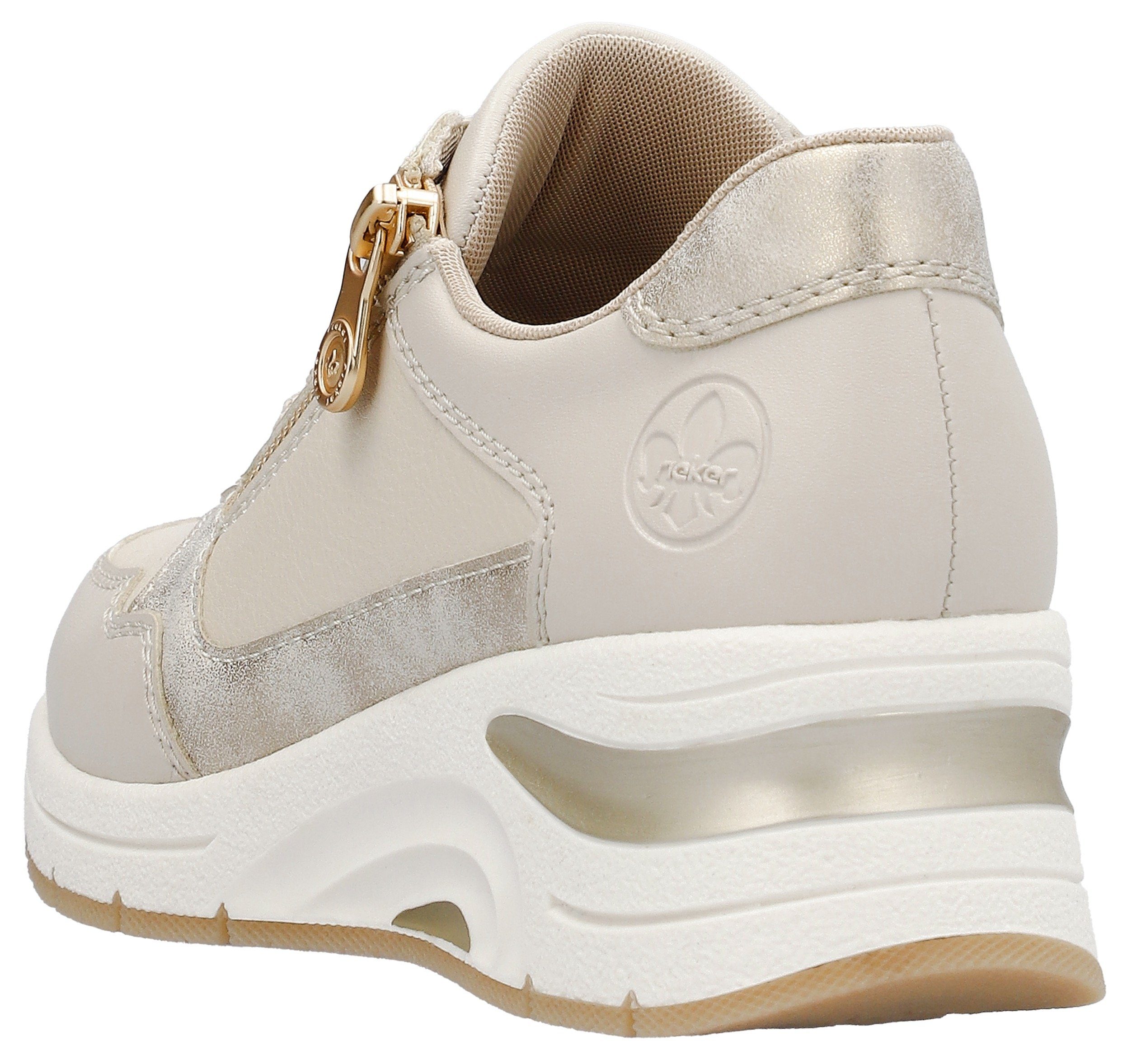 Rieker Sneakers met zijrits, vrijetijdsschoen, veterschoen, smalle vorm