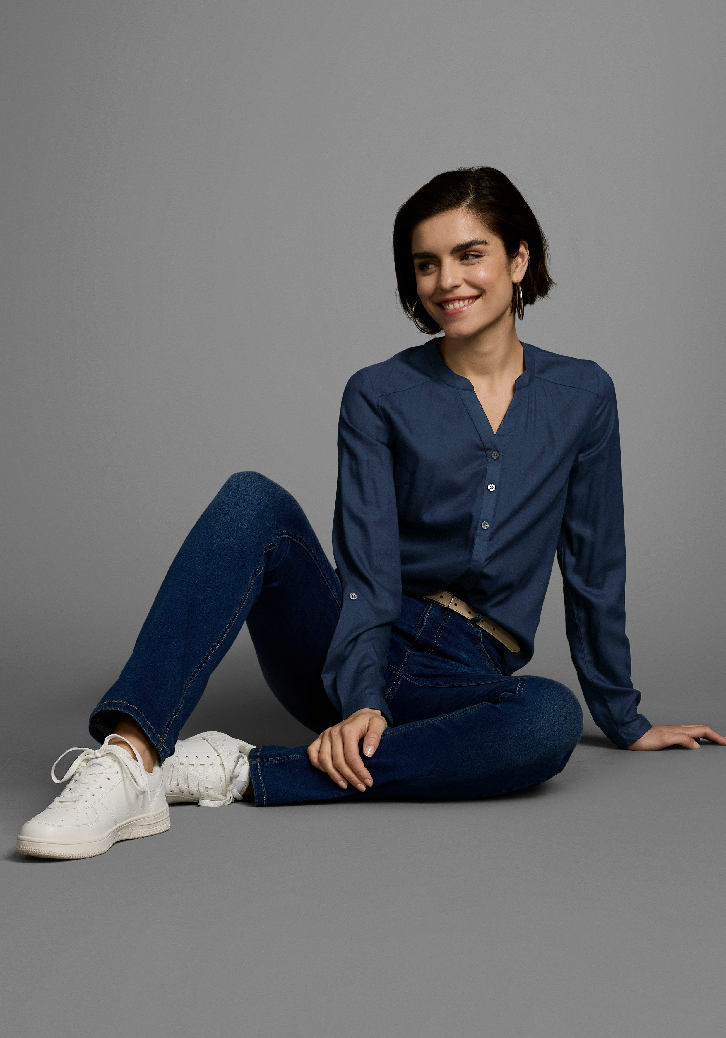 AJC Overhemdblouse van soepelvallende viscose