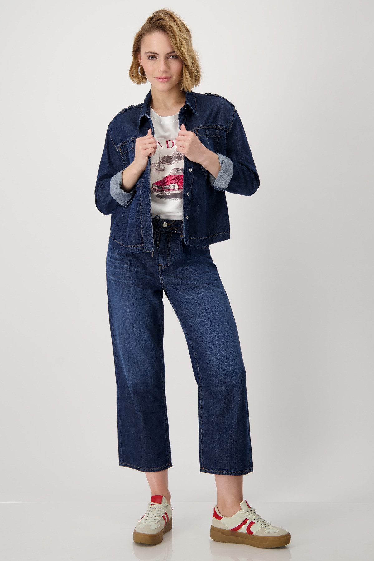 Monari Jeansblazer met opgestikte zakken