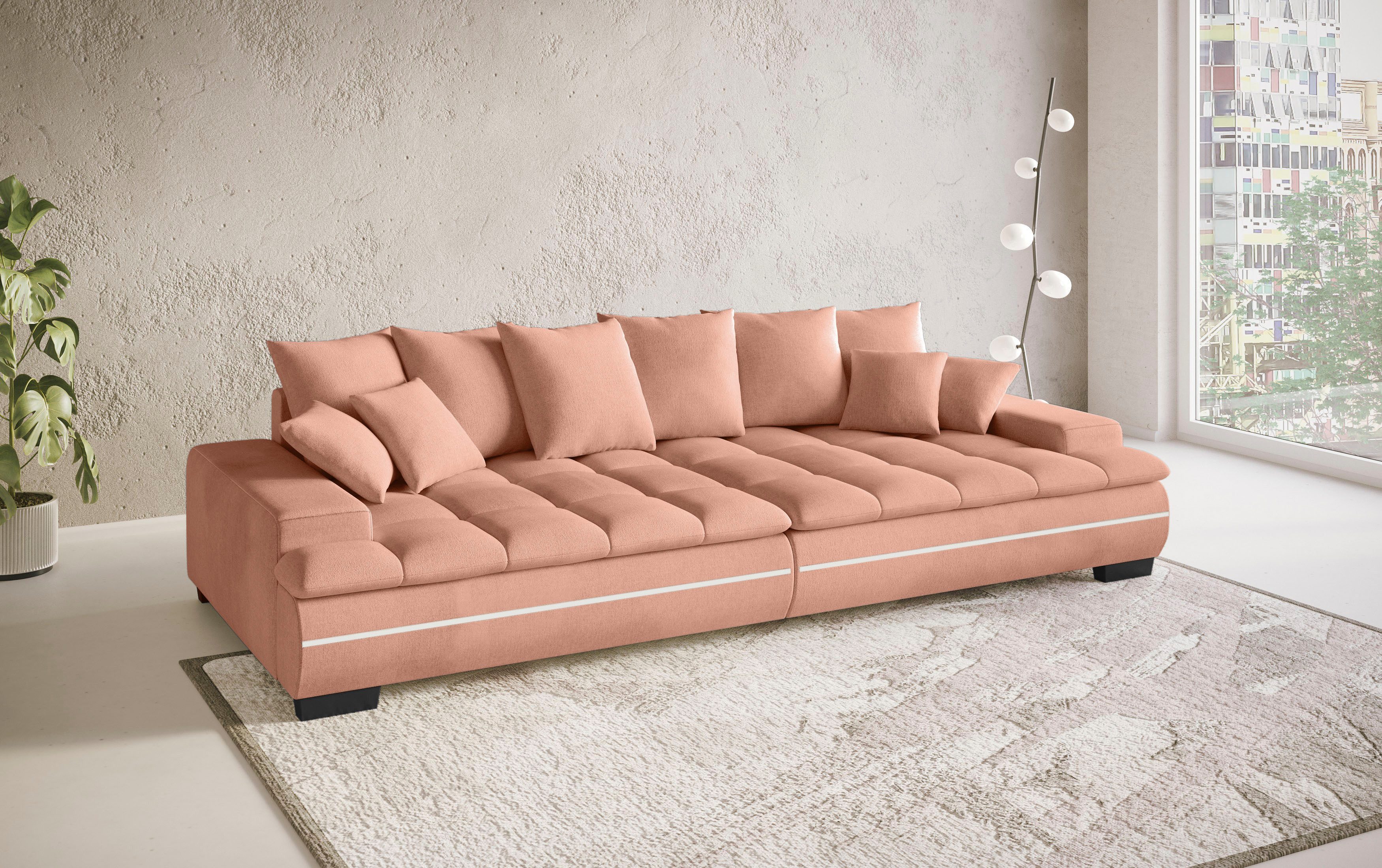 Mr. Couch Megabank Haiti II RGB-LED verlichting, koudschuim bekleding, tot 140 kg belastbaar