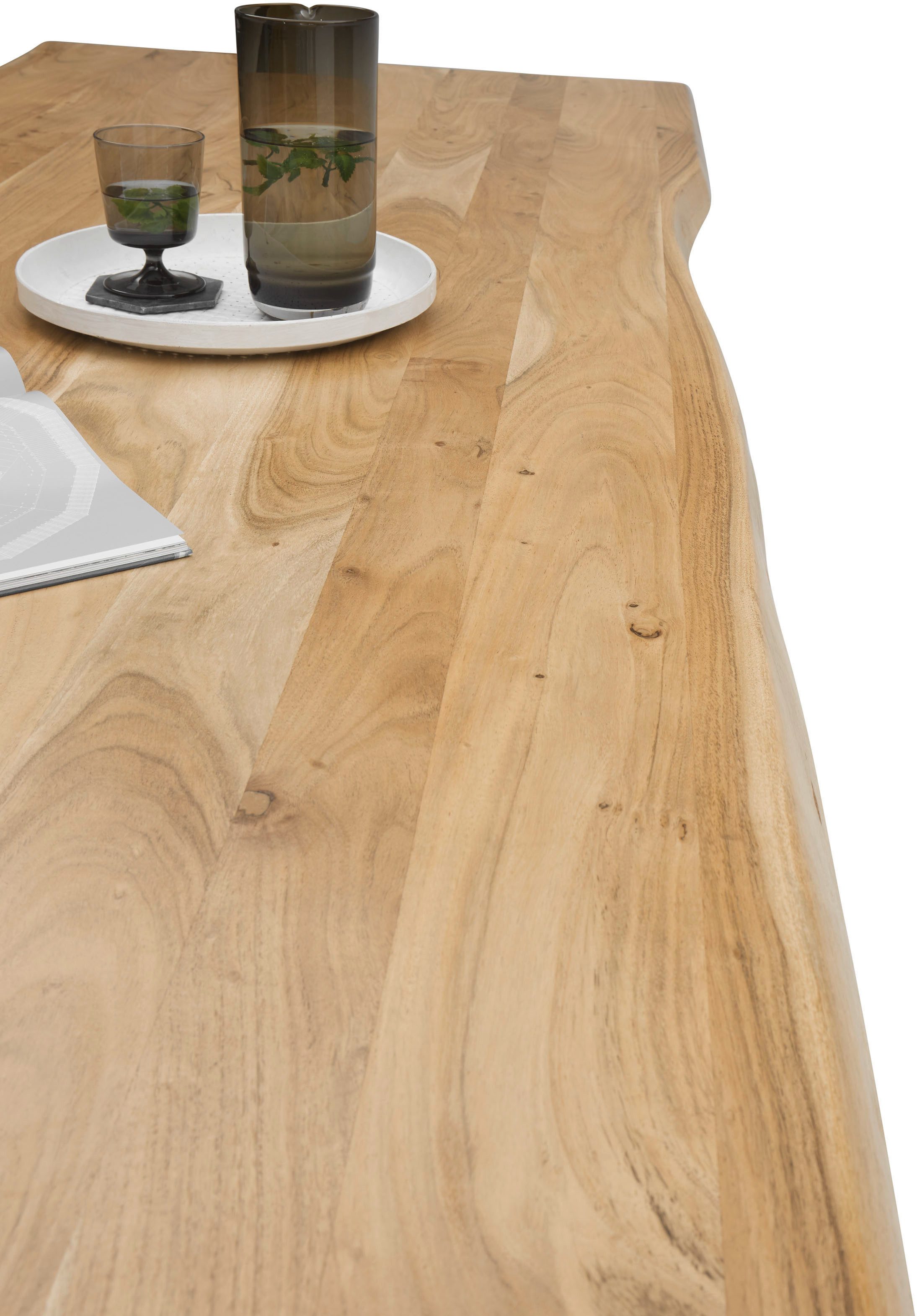 Stolkom Eettafel Alan eettafel massief hout, keuze uit 240 of 200 cm breed Massief acacia, oppervlaktebelasting van de tafel ca. 90 kg