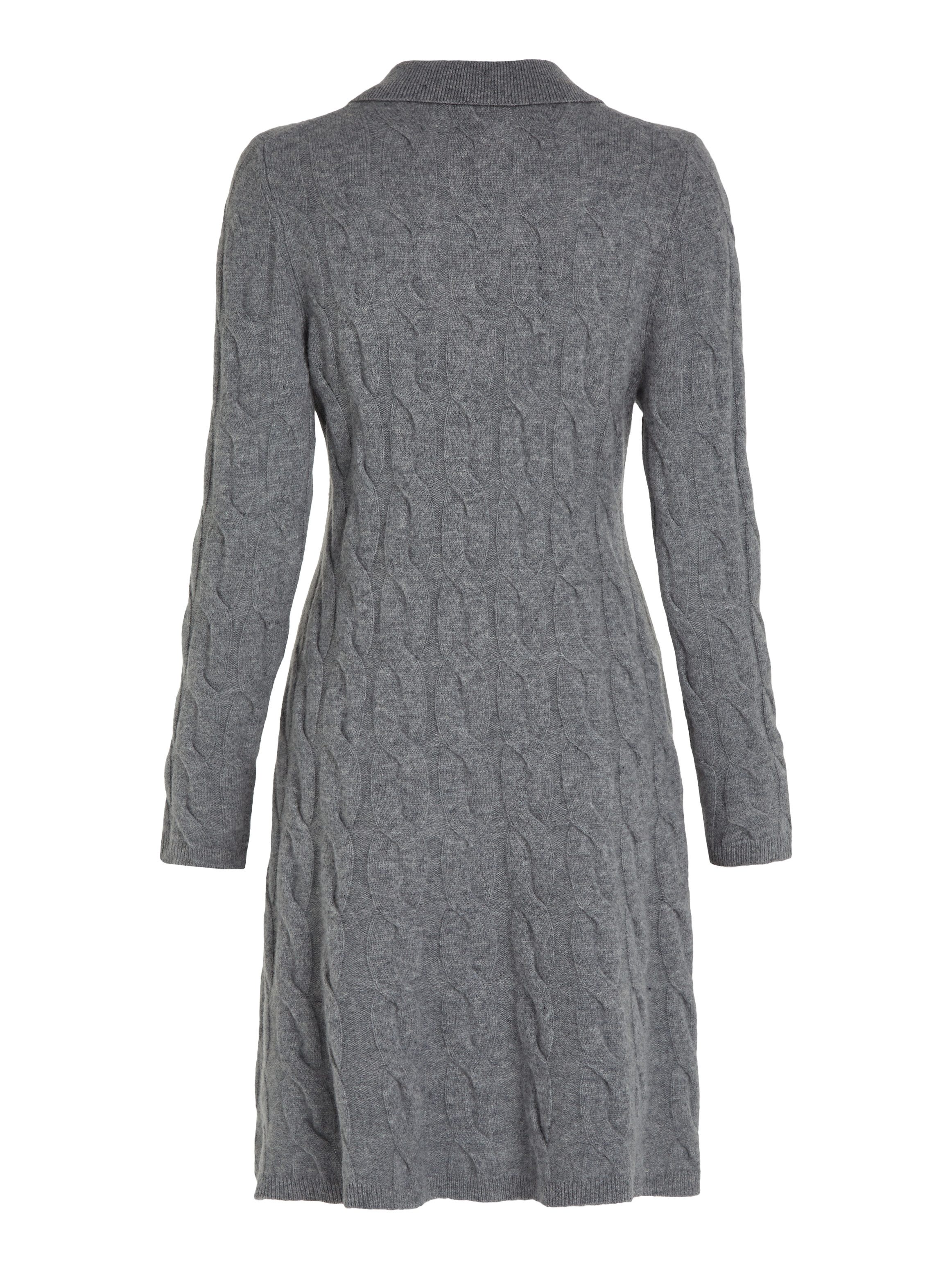 Tommy Hilfiger Gebreide jurk SOFT WOOL CABLE POLO SWT DRESS