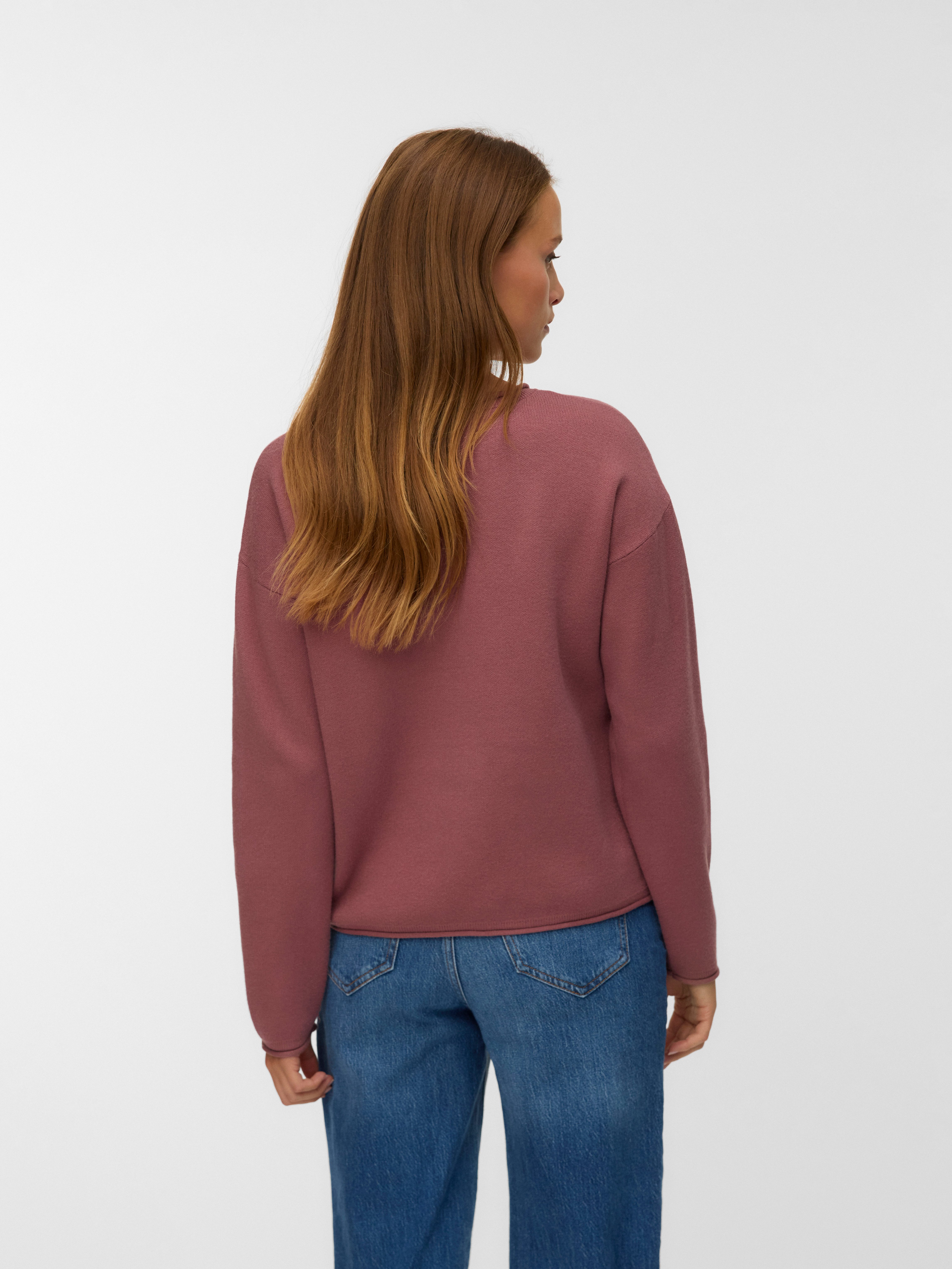 Vero Moda Gebreide trui VMGOLD ROLL LS O-NECK PULLOVER GA