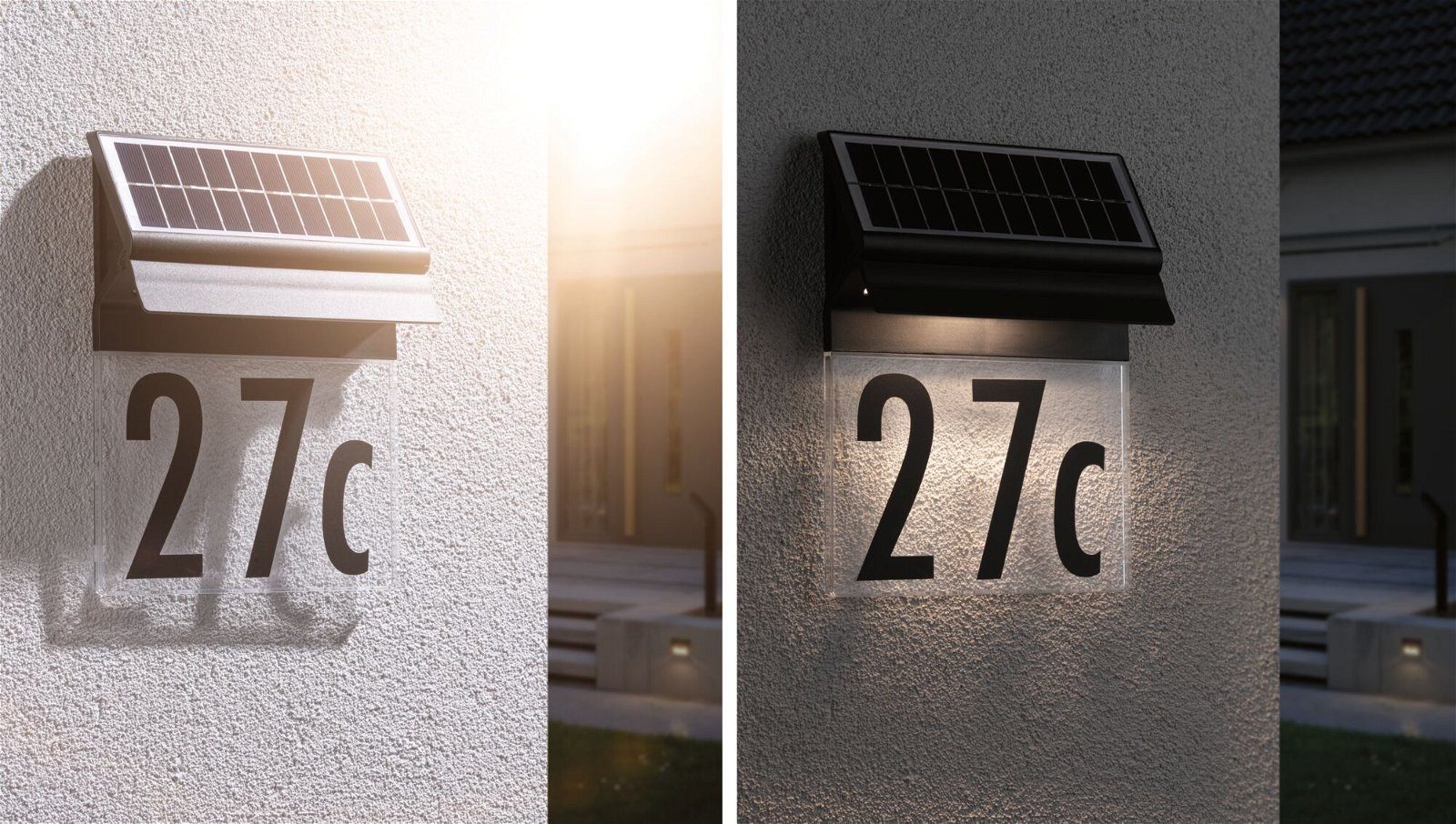 Paulmann Led-wandlamp voor buiten Solar Huisnummerlamp Neda IP44 3000K 14lm Zwart (1 stuk)