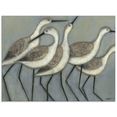artland print op glas kustvogels ii (1 stuk) grijs