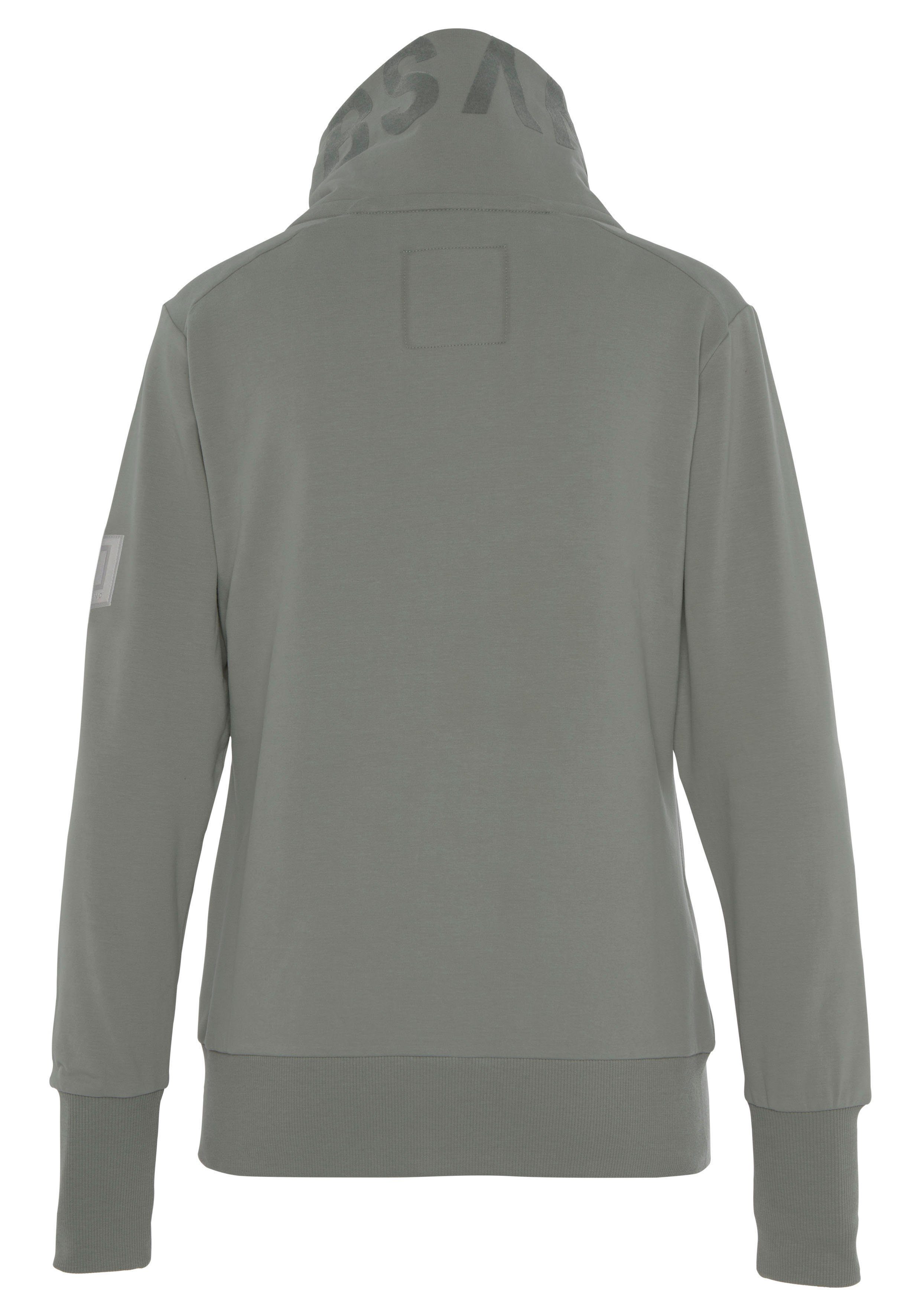 Elbsand Sweatvest Alvis met logoprint op de kraag, comfortabele vrijetijdjack